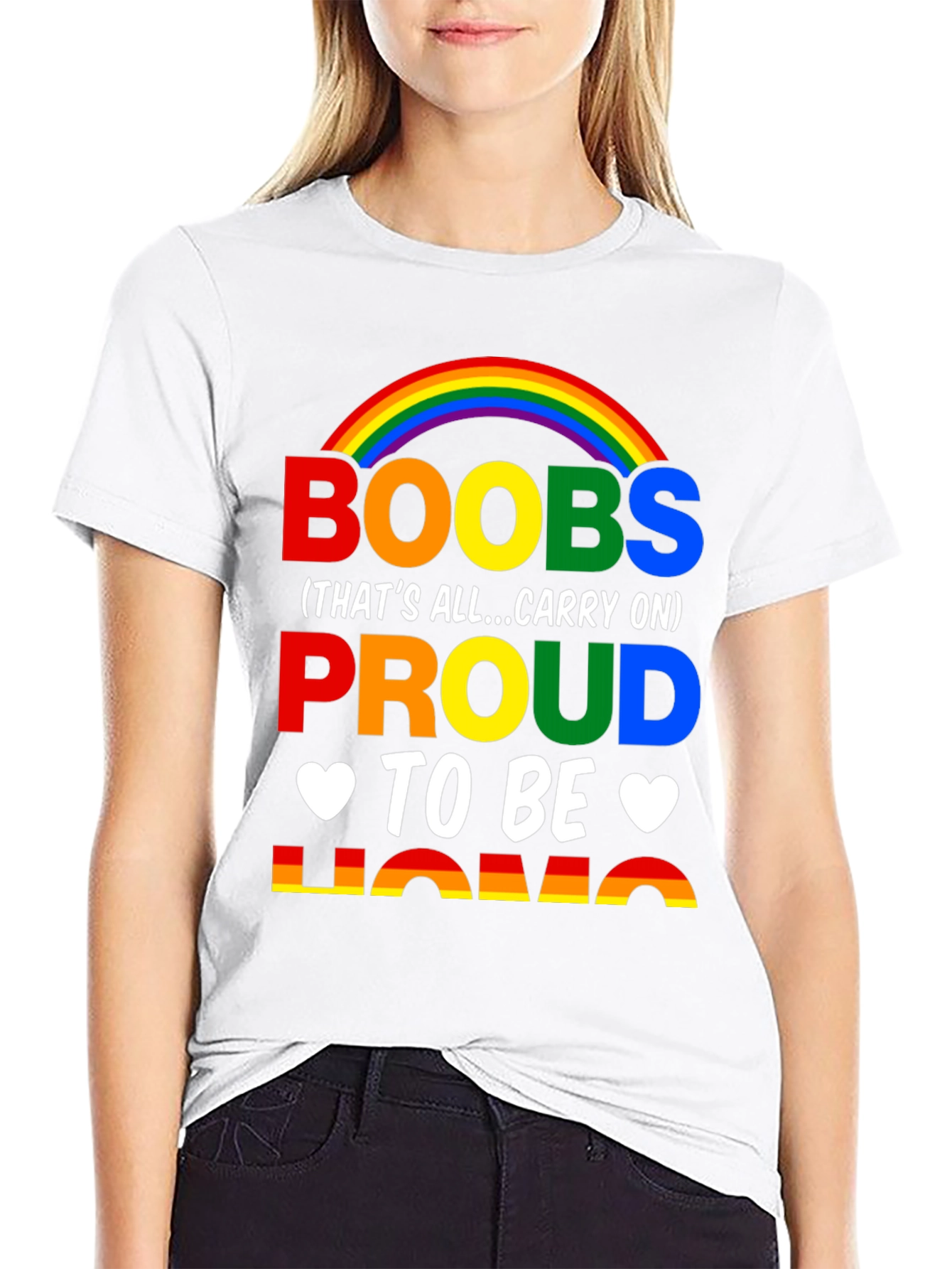 Boobs Proud to be Homo Rainbow T-Shirt