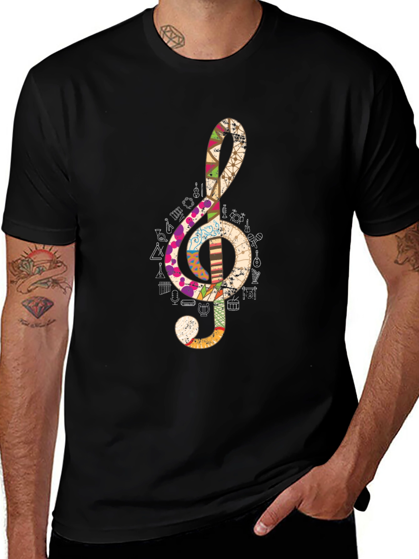 Treble Clef Music Note Graphic Tee