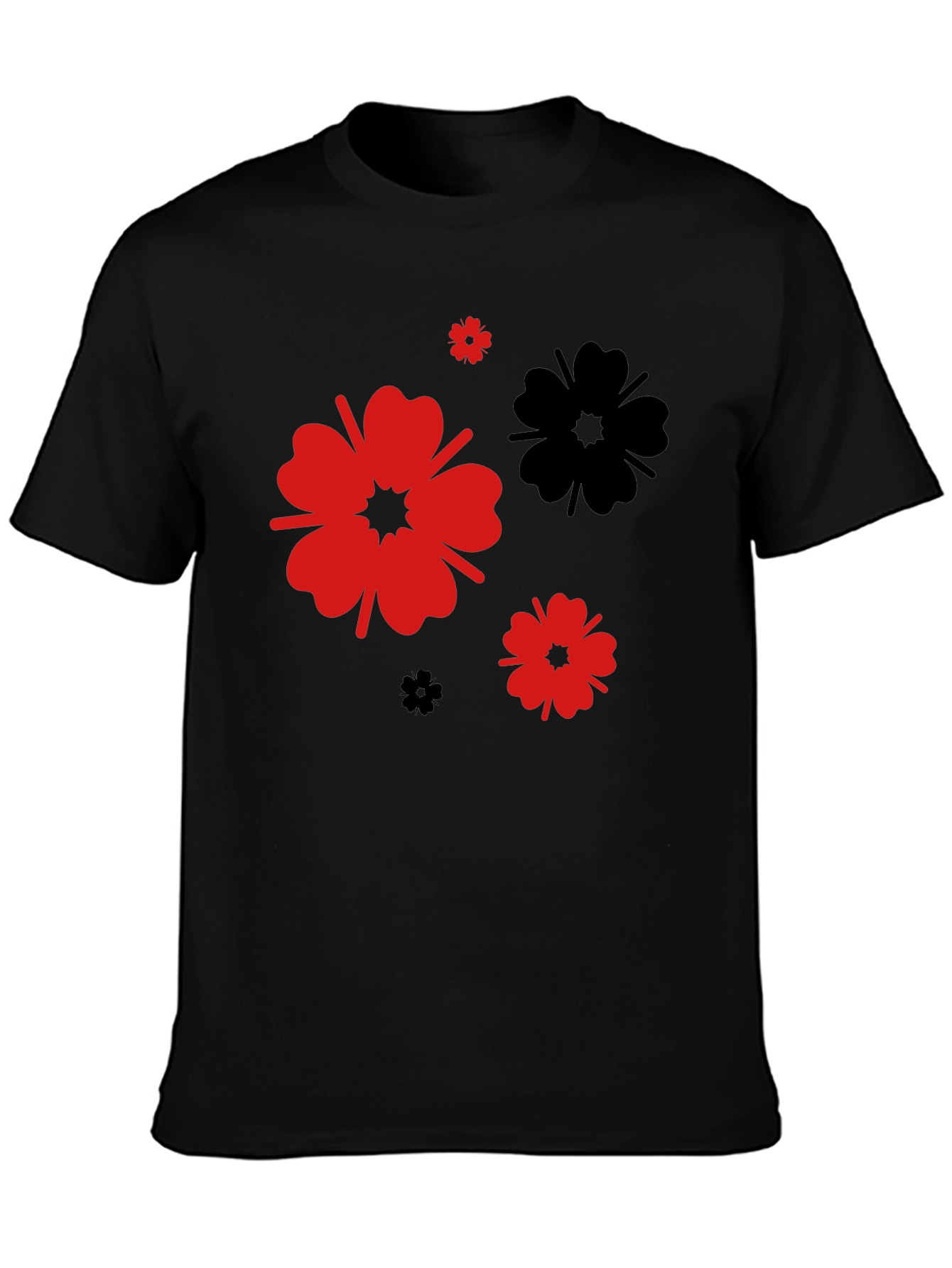 Black Floral Print T-Shirt