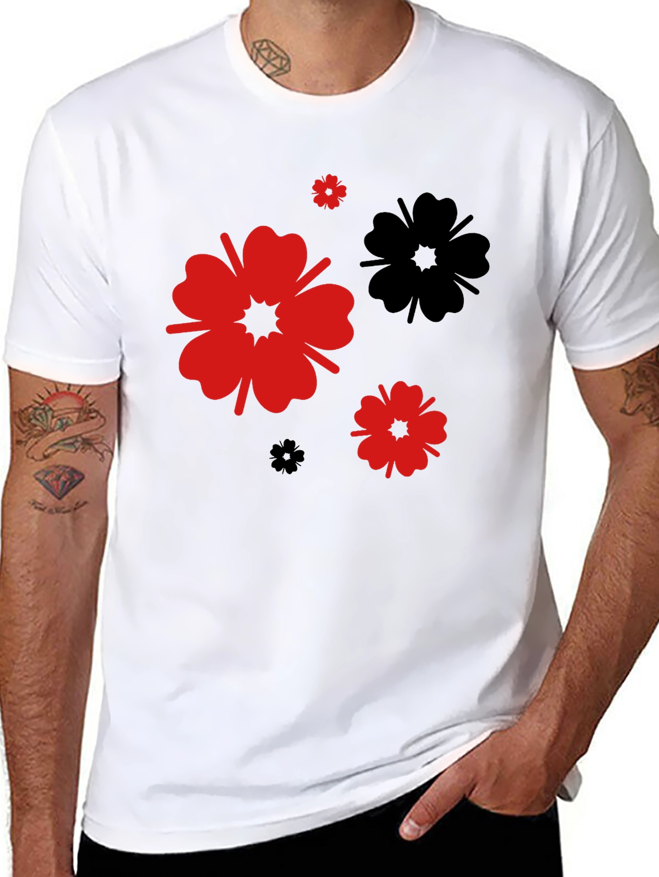 Black Floral Print T-Shirt