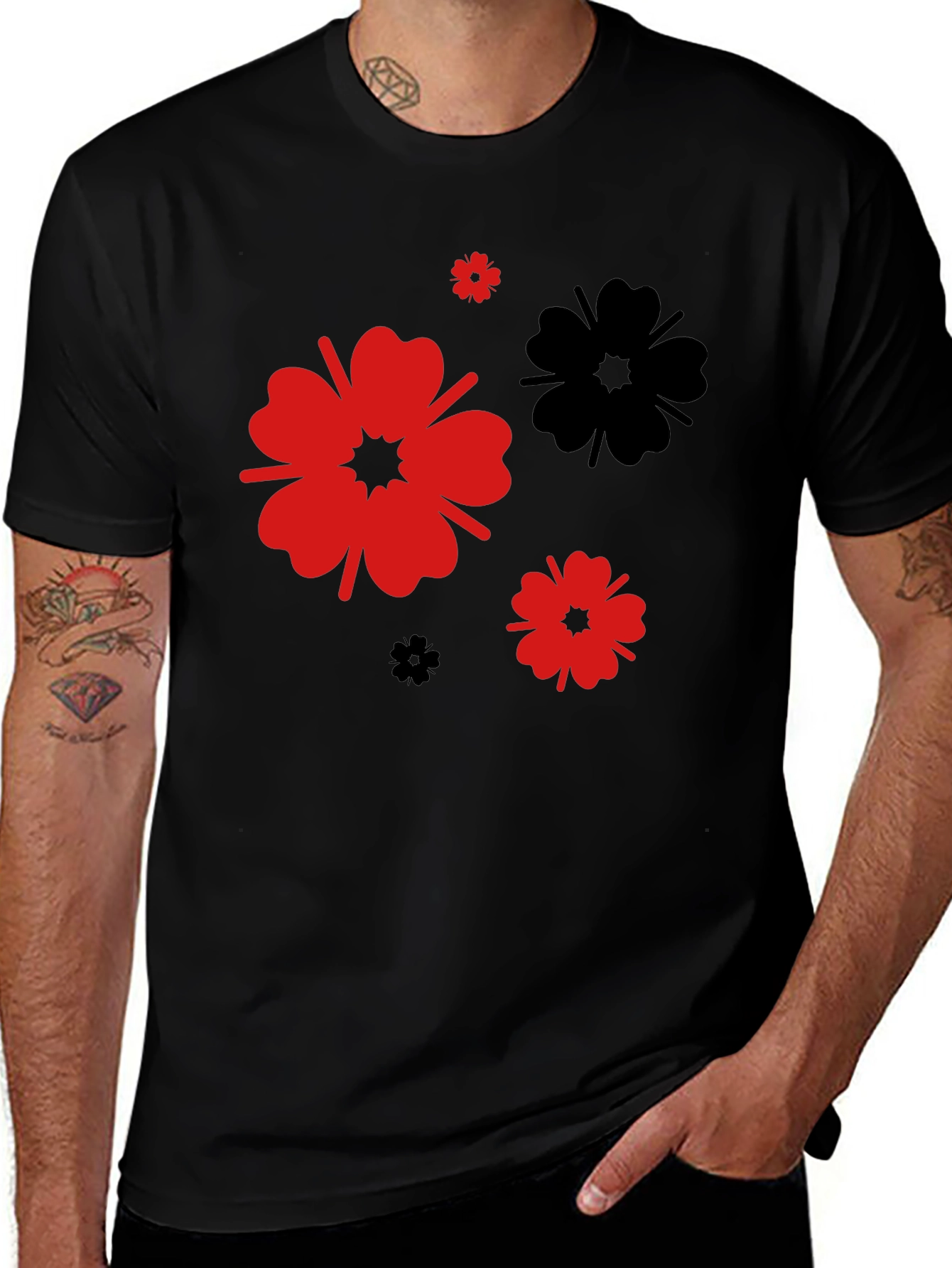 Black Floral Print T-Shirt