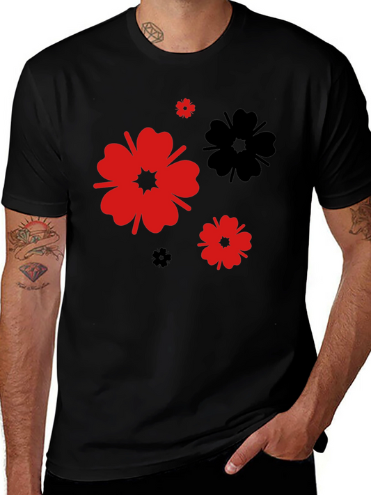 Black Floral Print T-Shirt