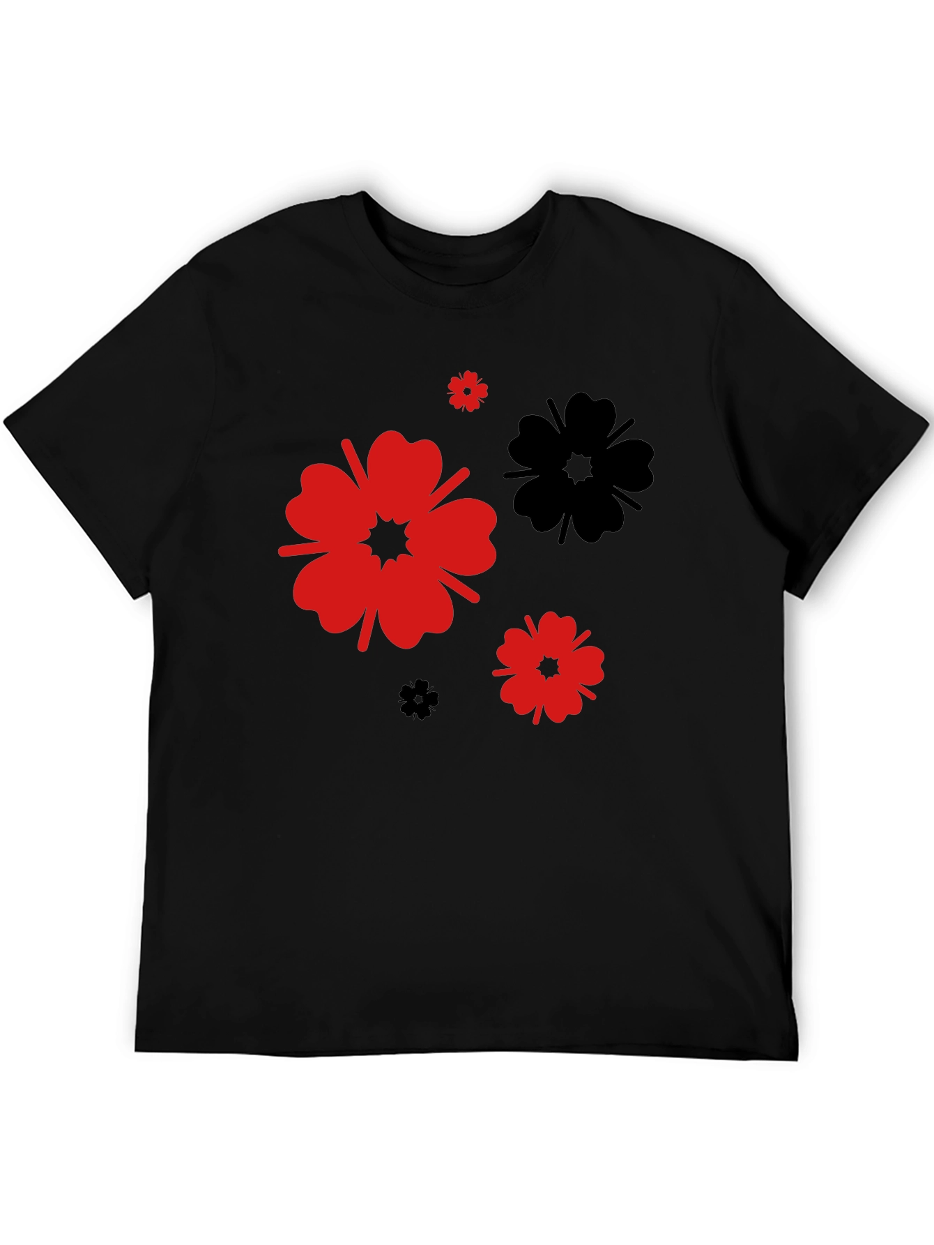 Black Floral Print T-Shirt