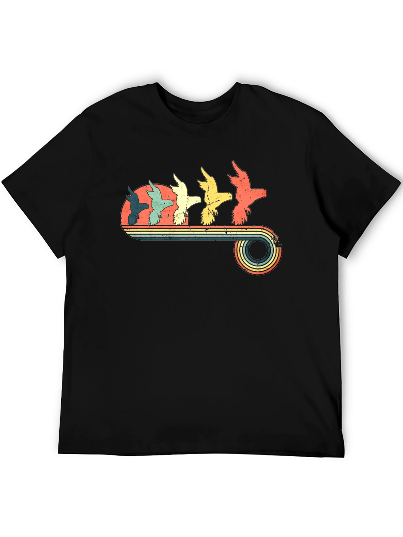 Retro Birds Graphic T-Shirt