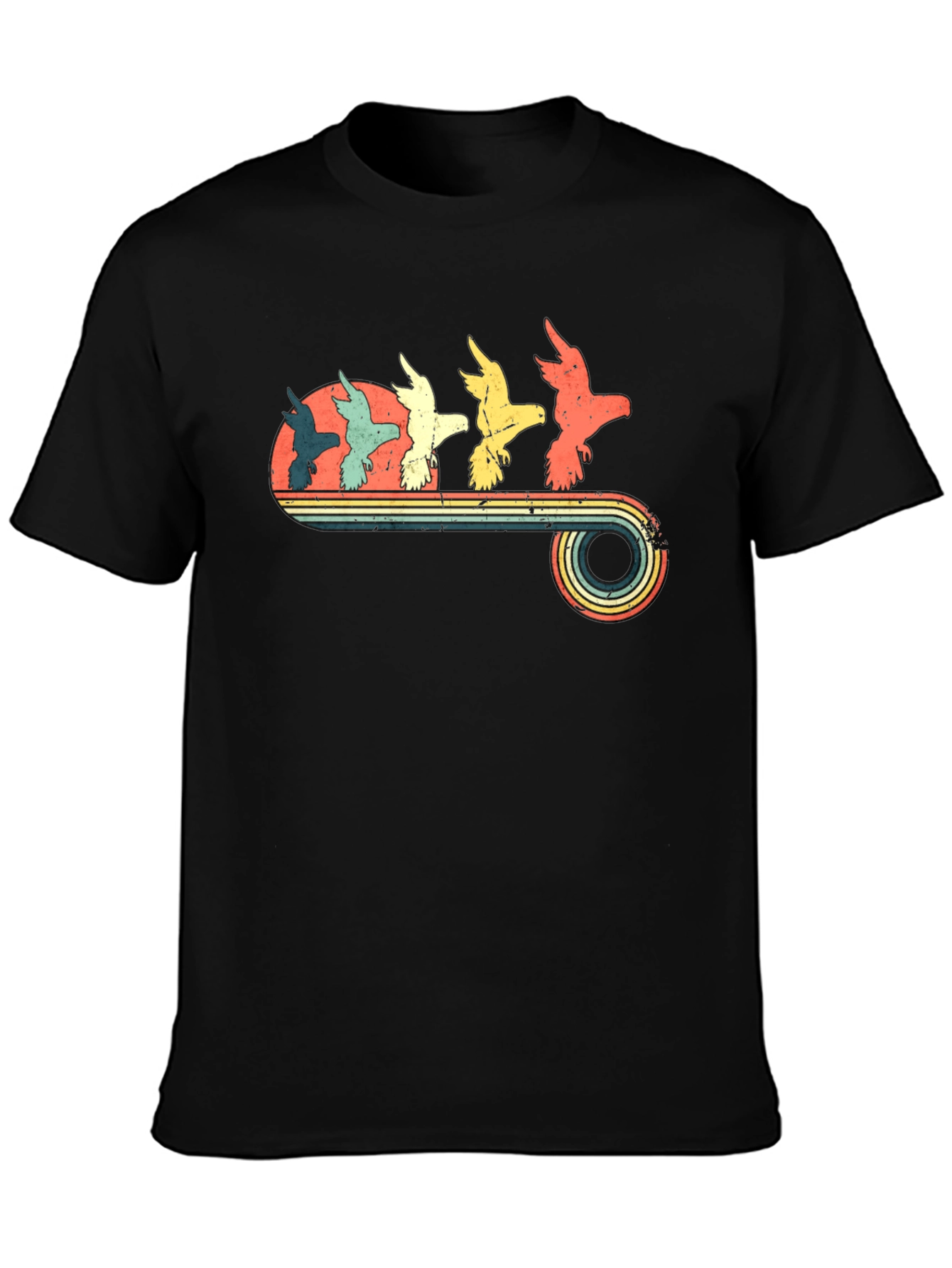 Retro Birds Graphic T-Shirt