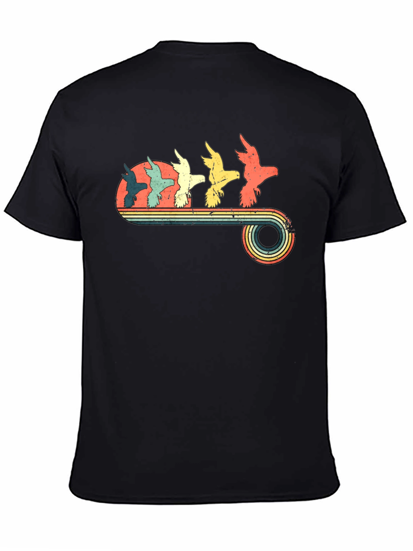 Retro Birds Graphic T-Shirt