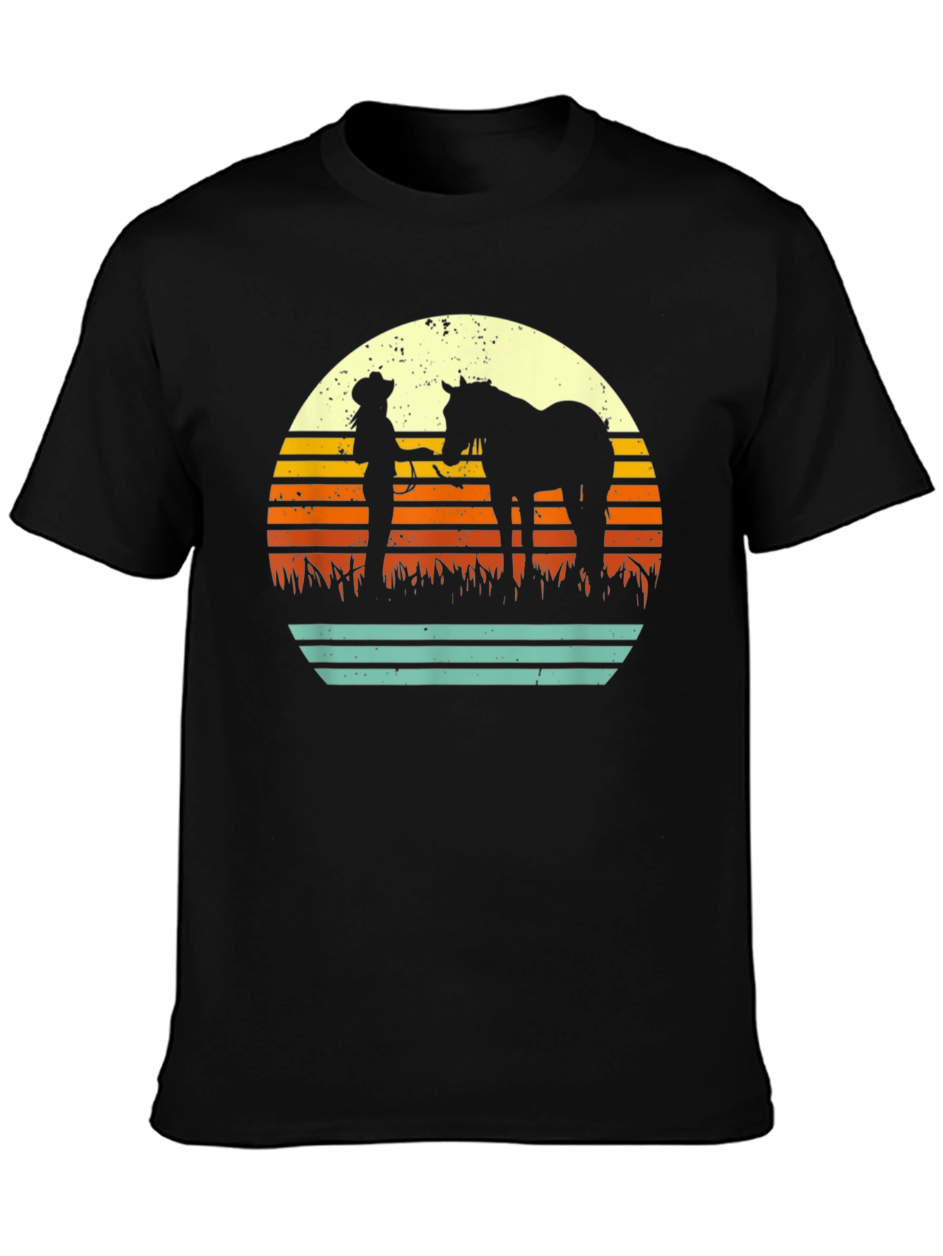 Retro Horse & Rider Silhouette Graphic Tee