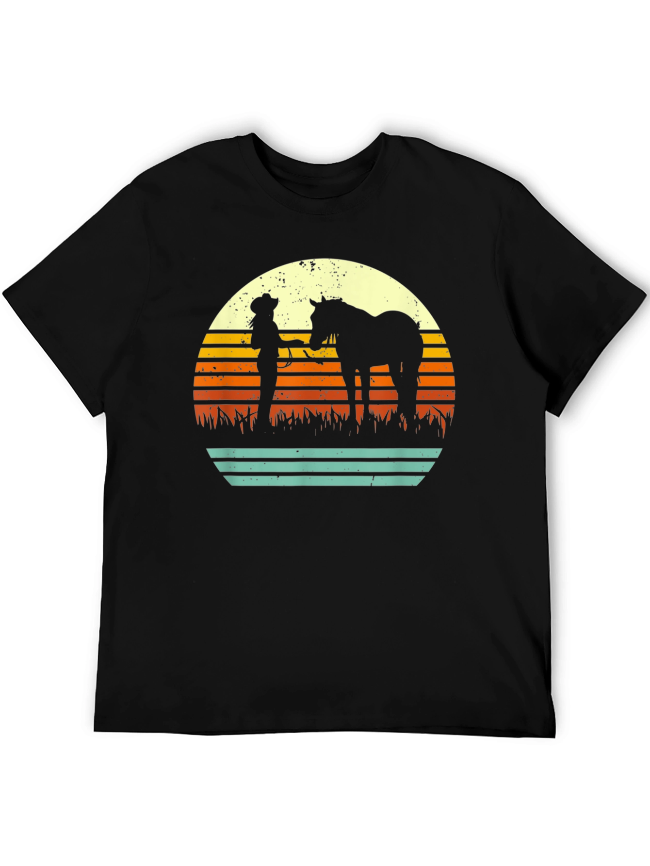 Retro Horse & Rider Silhouette Graphic Tee