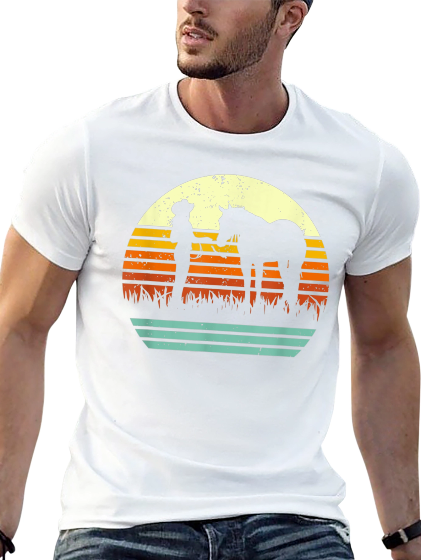 Retro Horse & Rider Silhouette Graphic Tee