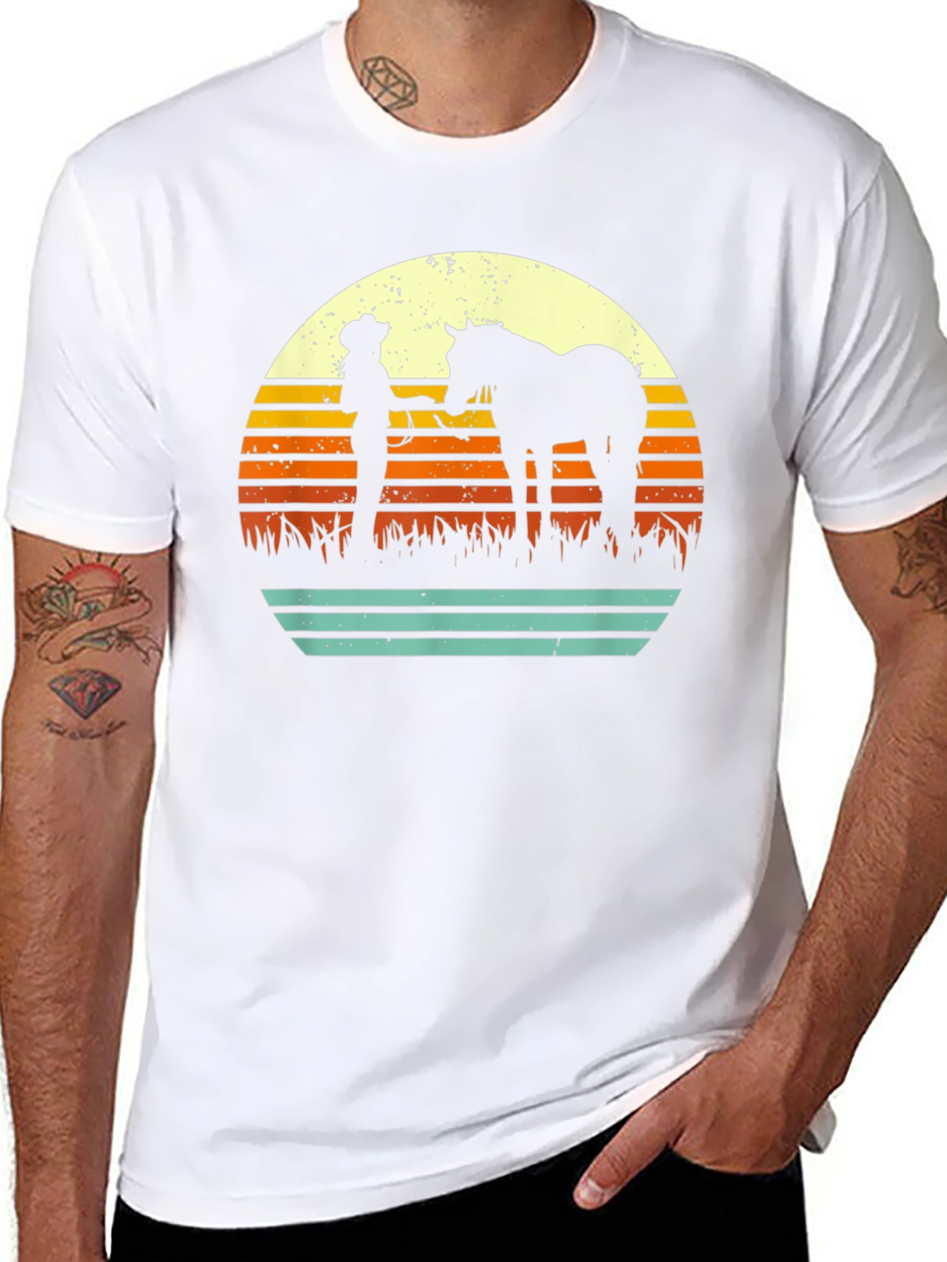 Retro Horse & Rider Silhouette Graphic Tee