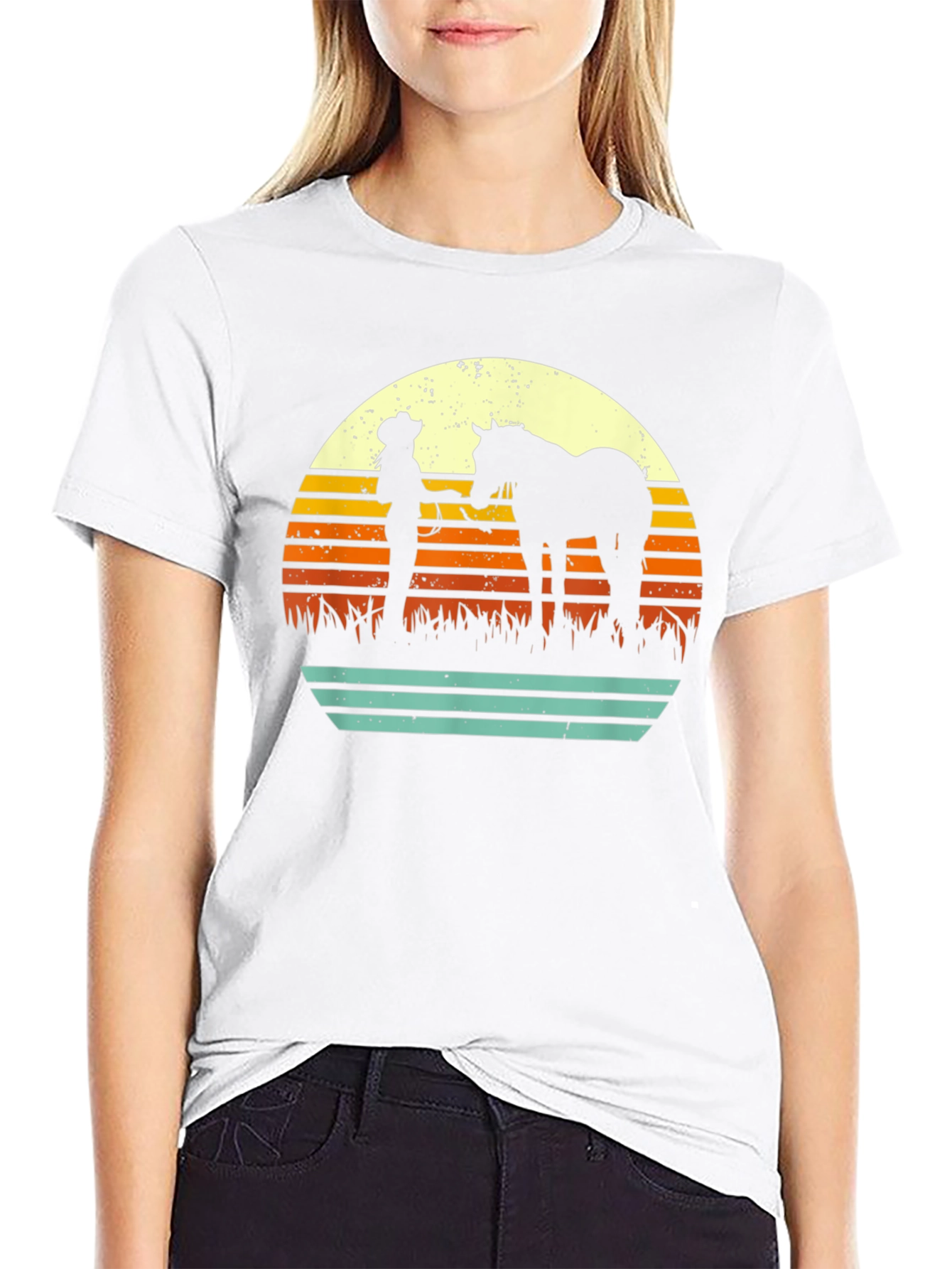 Retro Horse & Rider Silhouette Graphic Tee