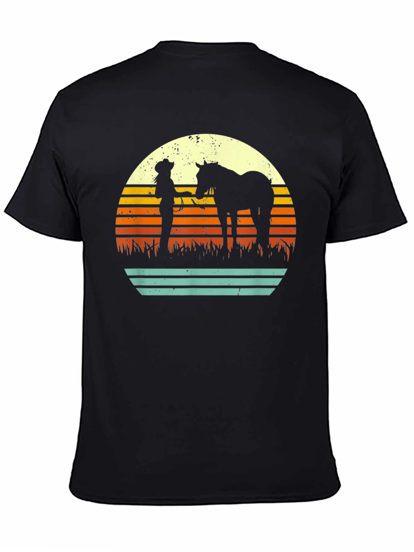 Retro Horse & Rider Silhouette Graphic Tee