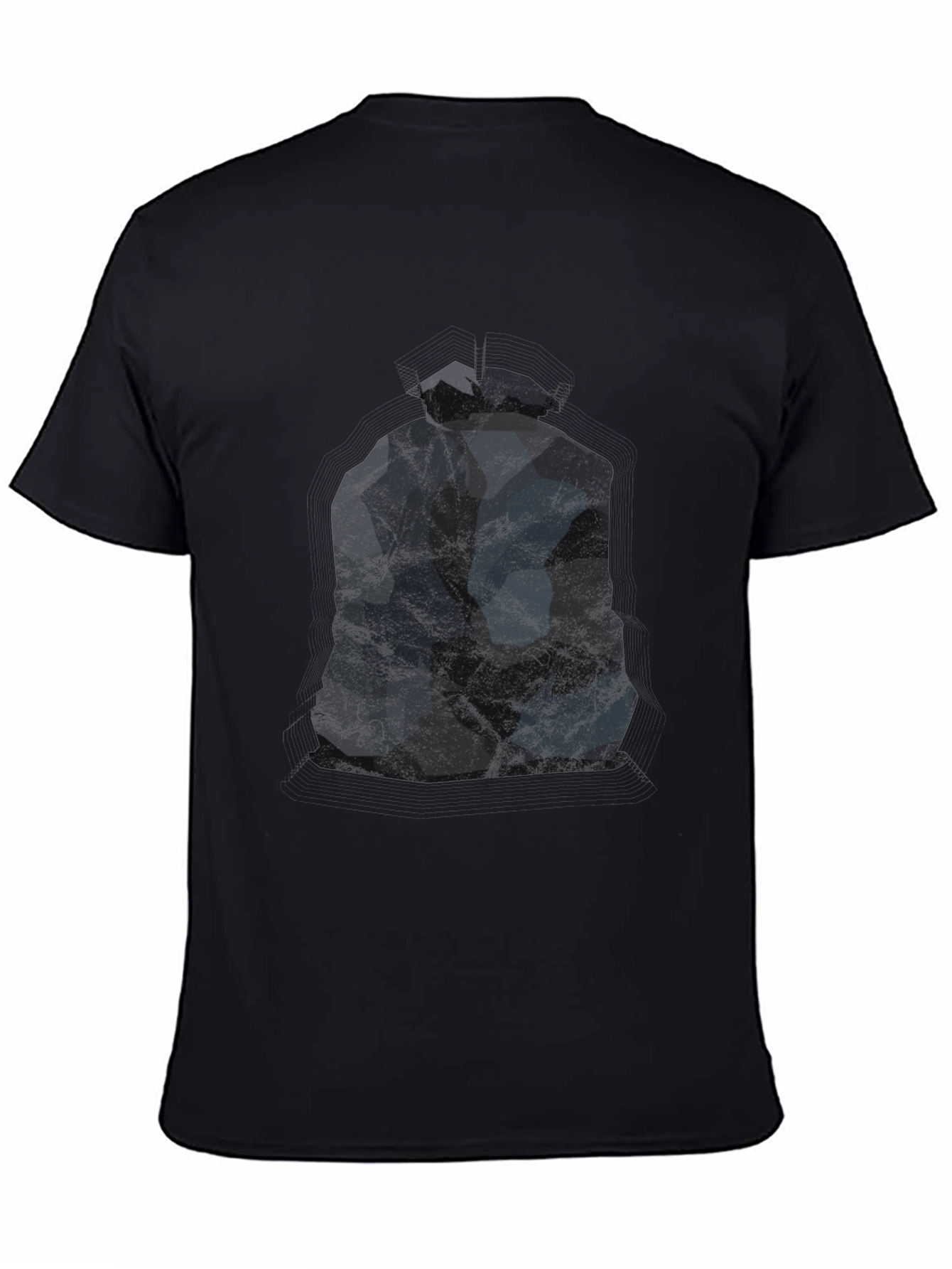 Abstract Geometric Figure Black T-Shirt