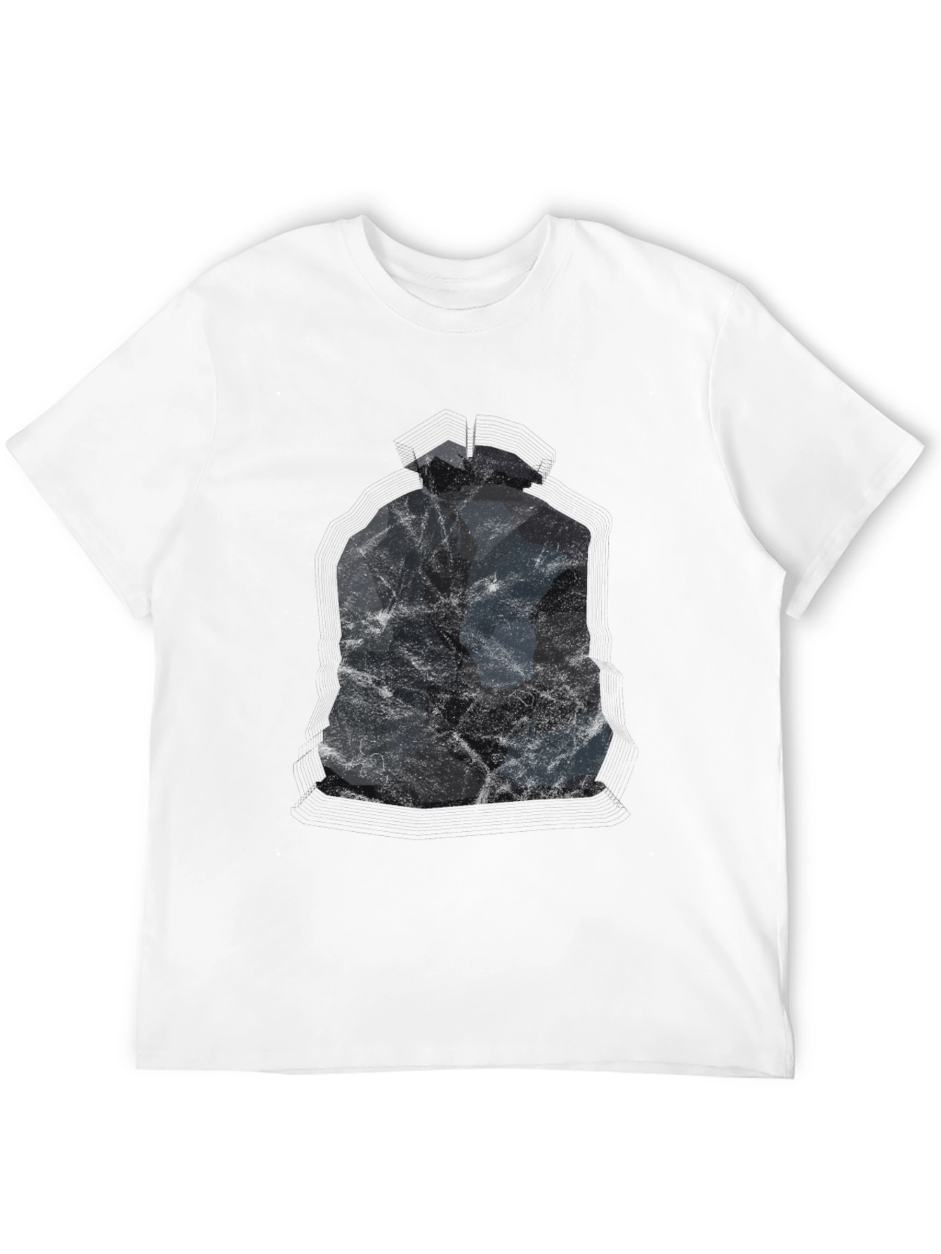 Abstract Geometric Figure Black T-Shirt