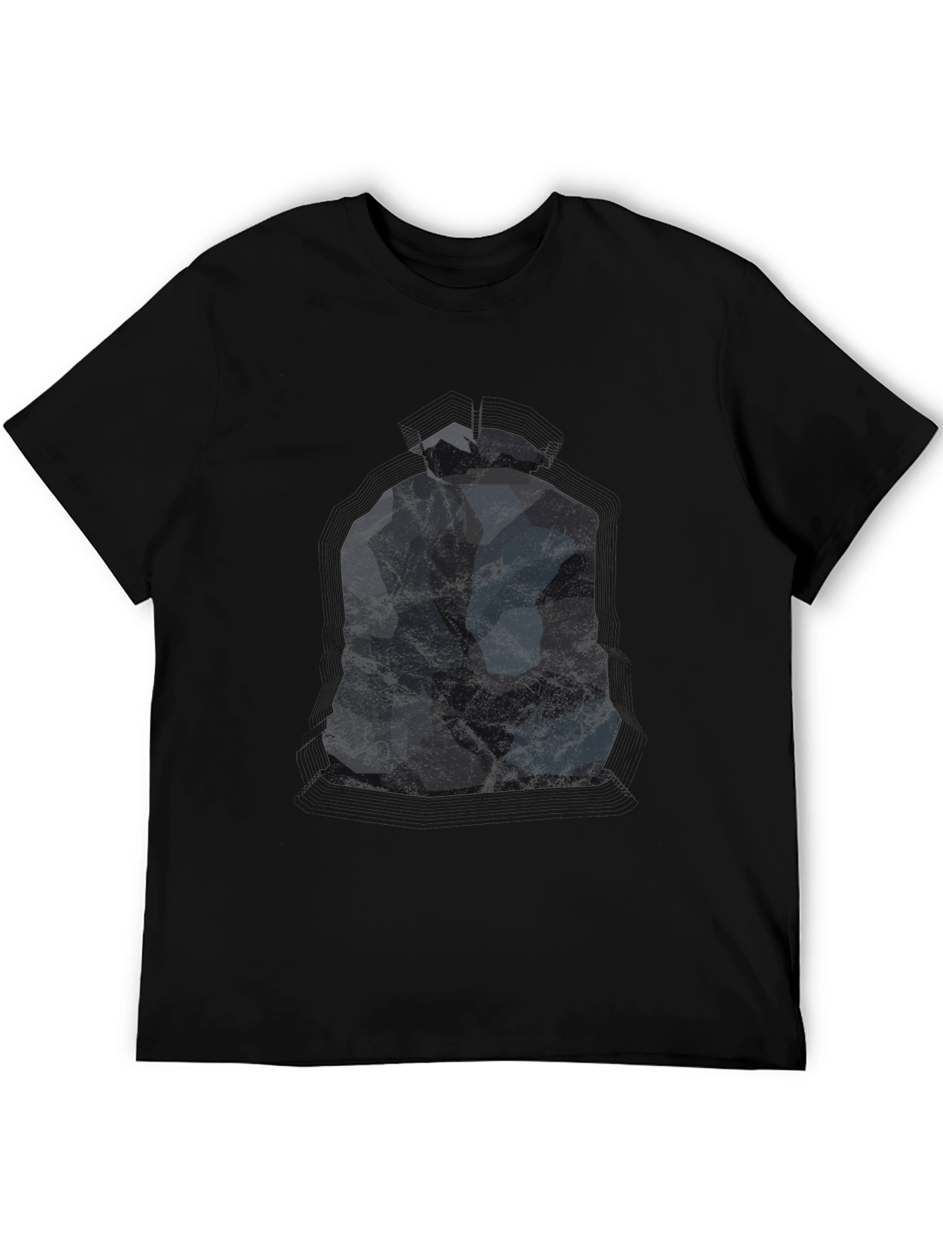 Abstract Geometric Figure Black T-Shirt