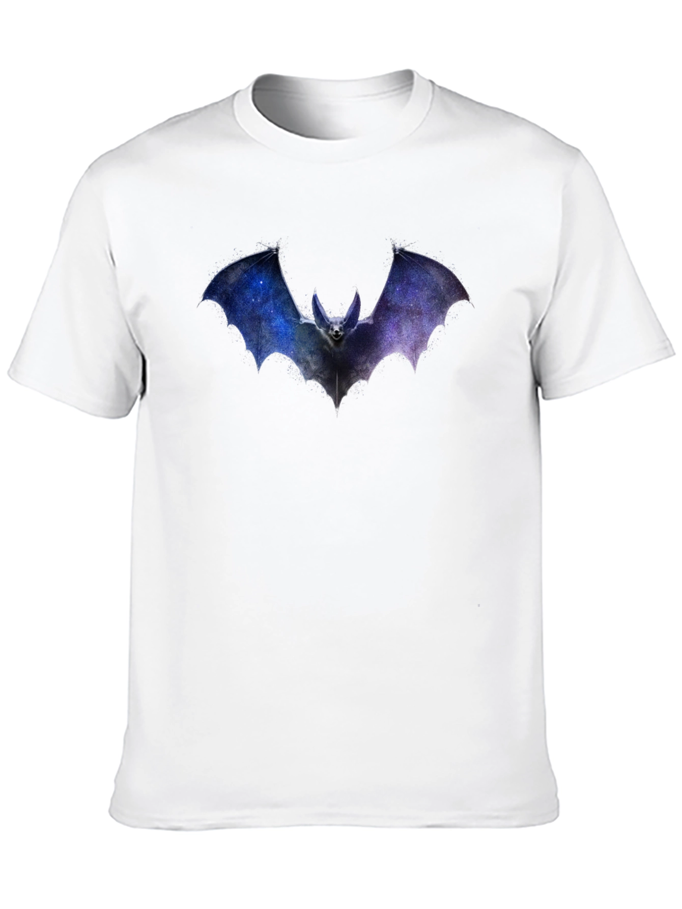 Galaxy Bat Graphic Print Black T-Shirt
