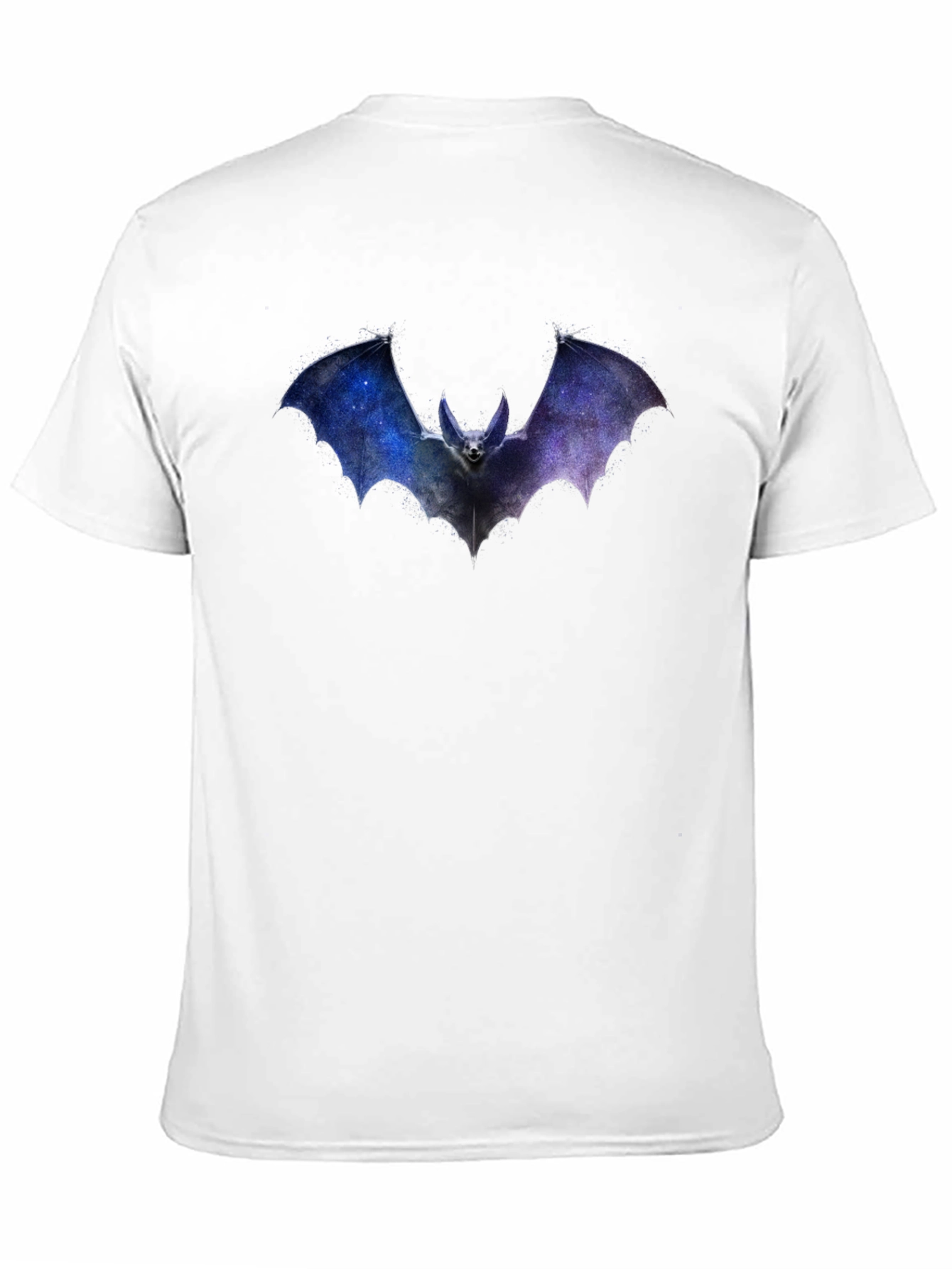 Galaxy Bat Graphic Print Black T-Shirt