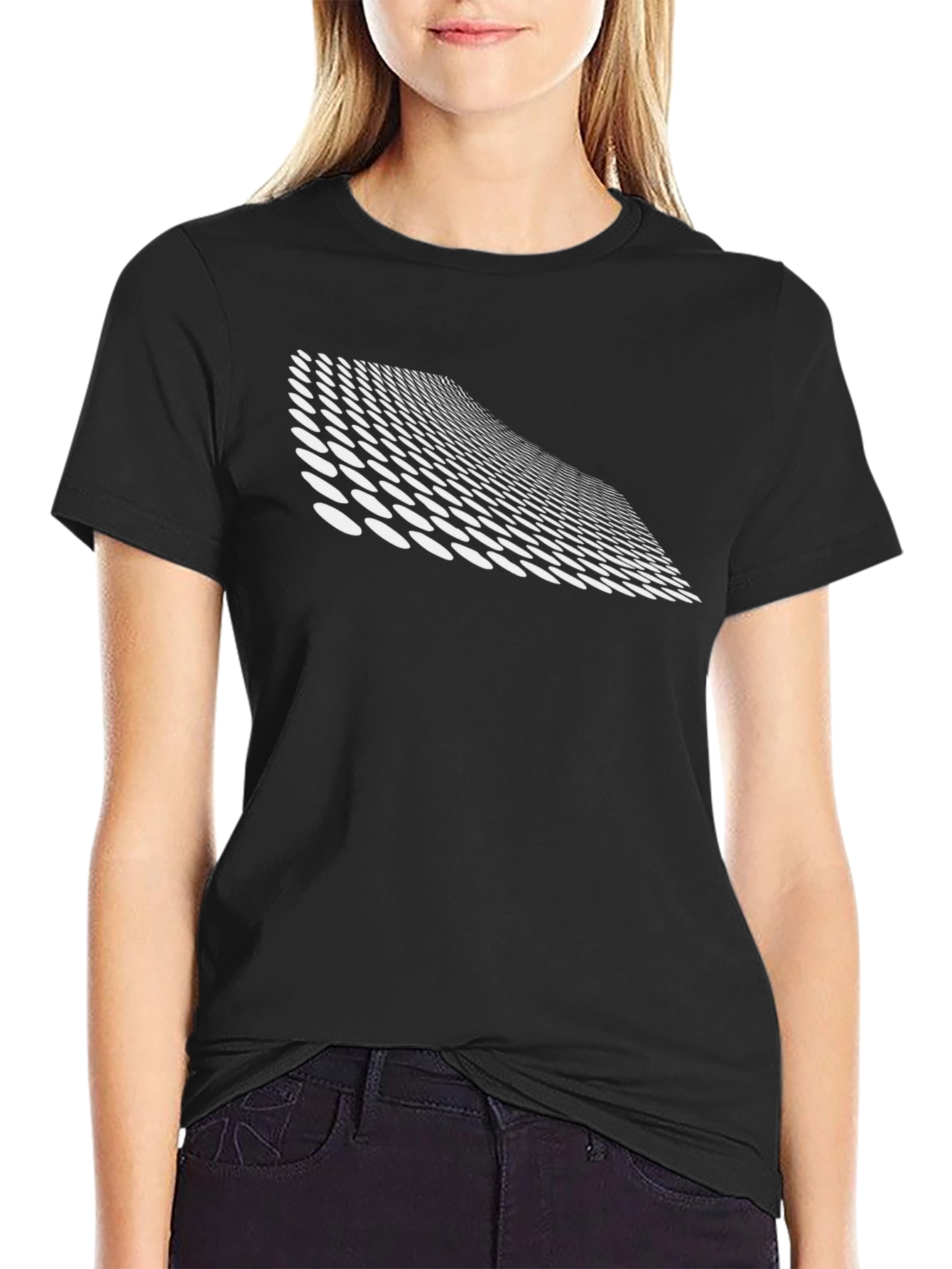 Modern Grid Tee - Black Graphic T-Shirt