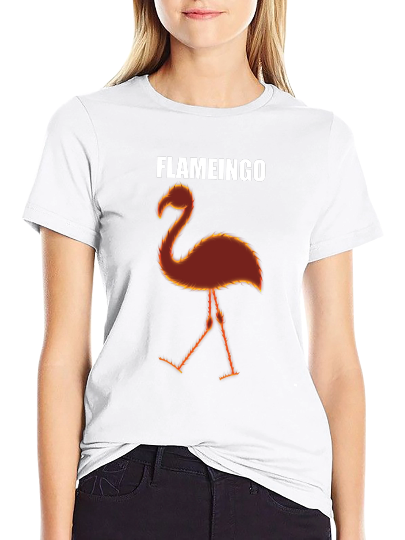 Flameingo T-Shirt - Flaming Flamingo Design