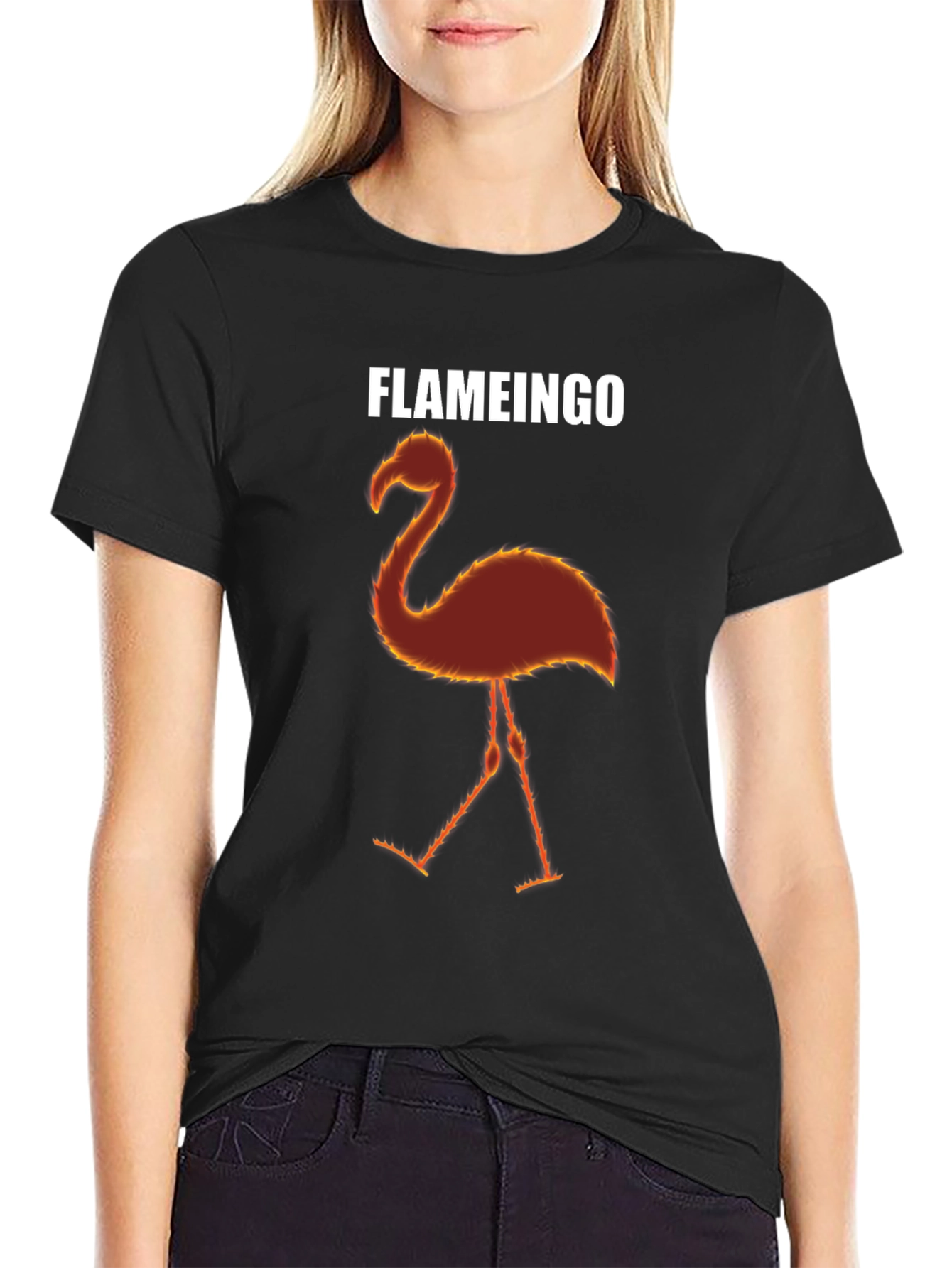 Flameingo T-Shirt - Flaming Flamingo Design
