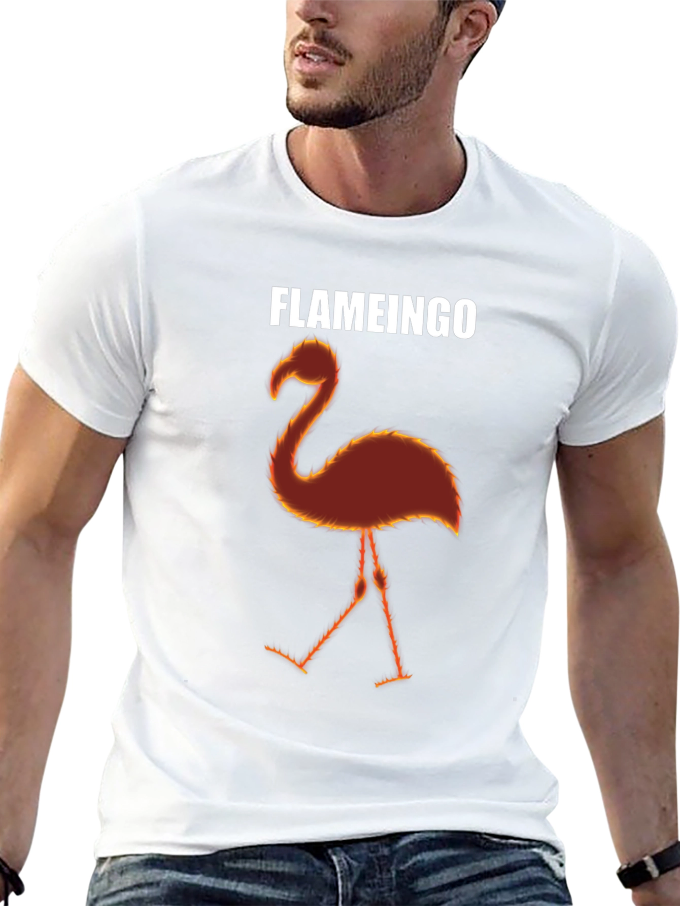 Flameingo T-Shirt - Flaming Flamingo Design