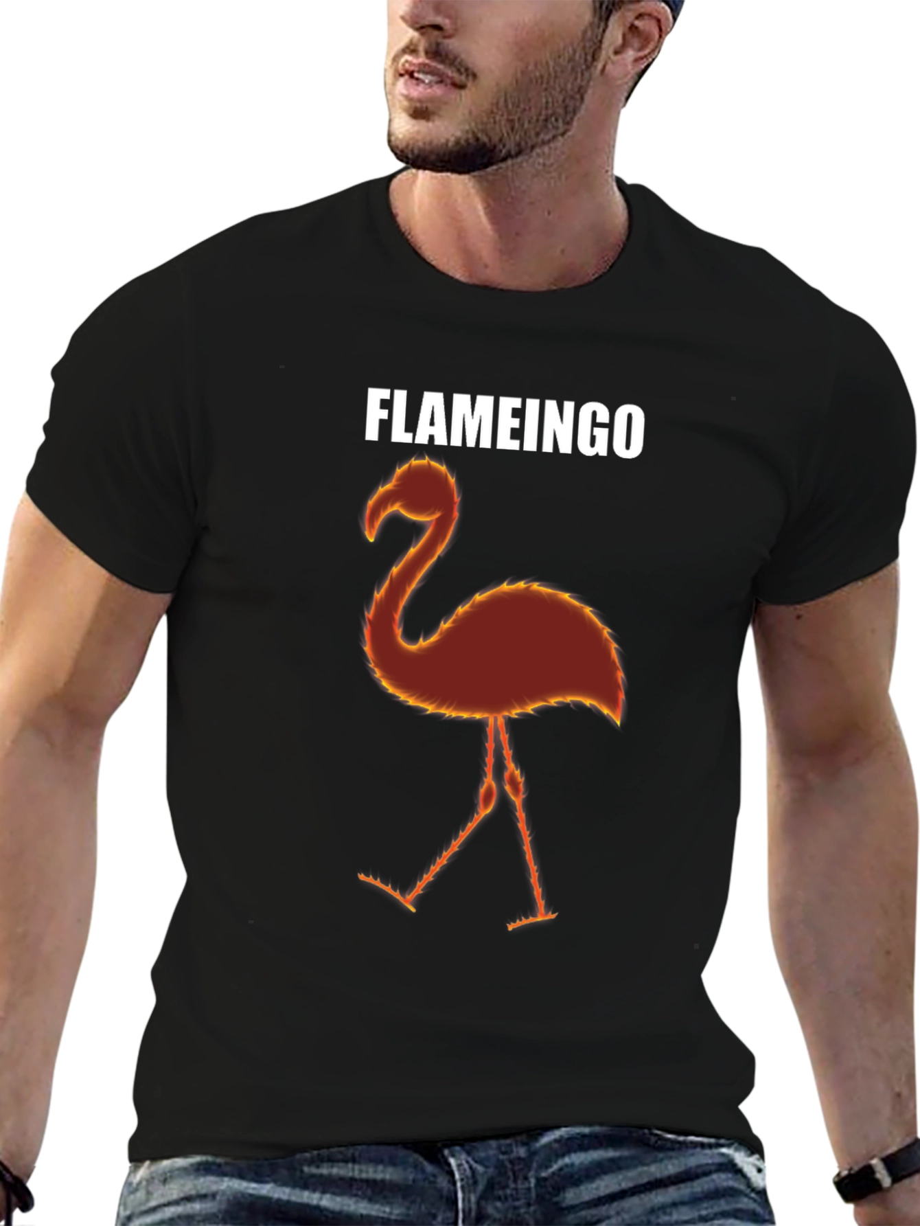Flameingo T-Shirt - Flaming Flamingo Design
