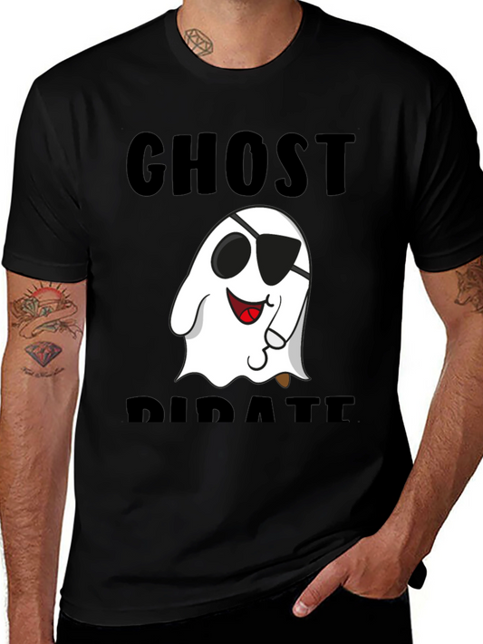 Ghost Pirate Graphic T-Shirt - Black Cotton Tee
