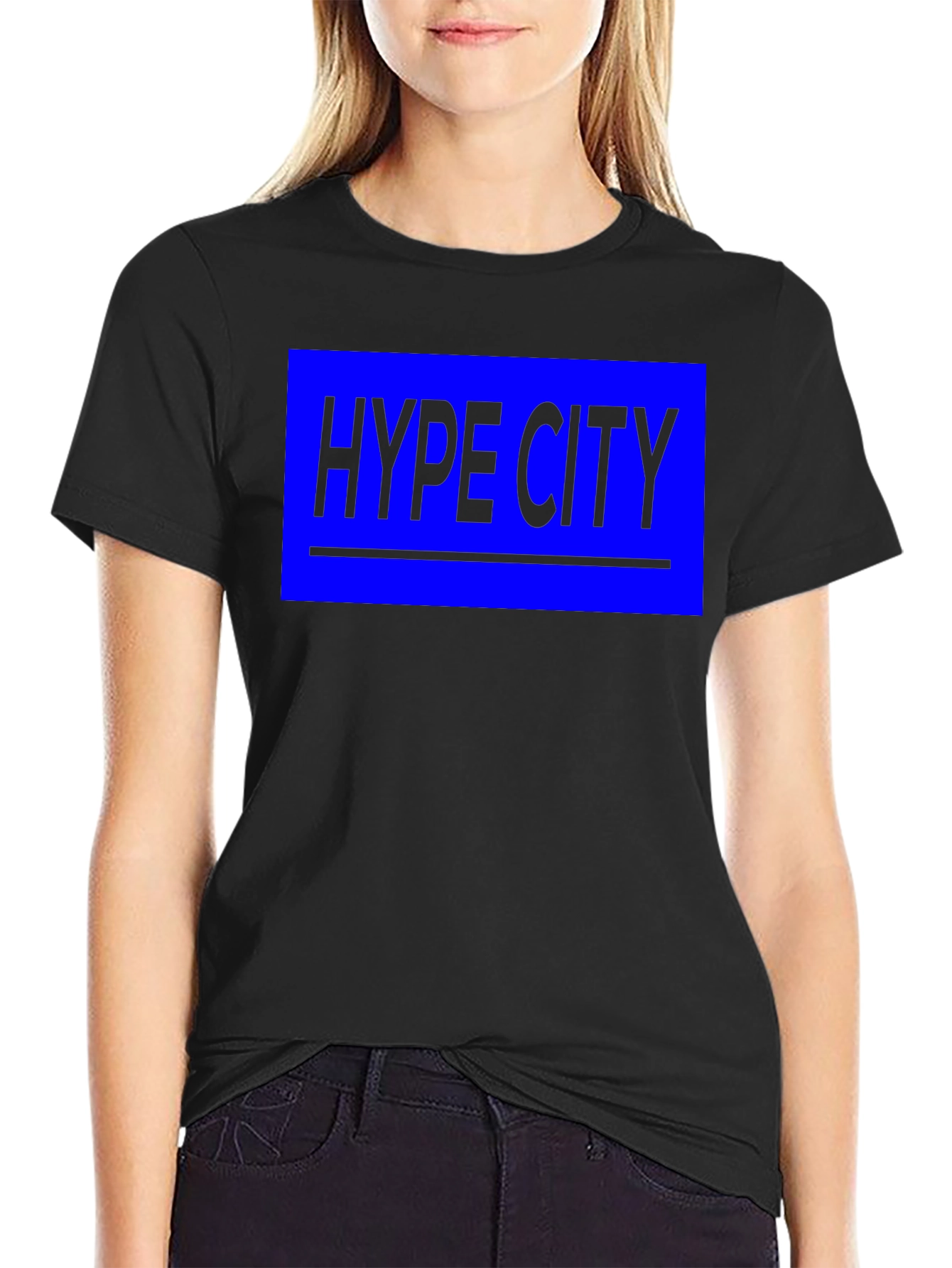 Hype City Black Graphic Tee - Bold Streetwear Style