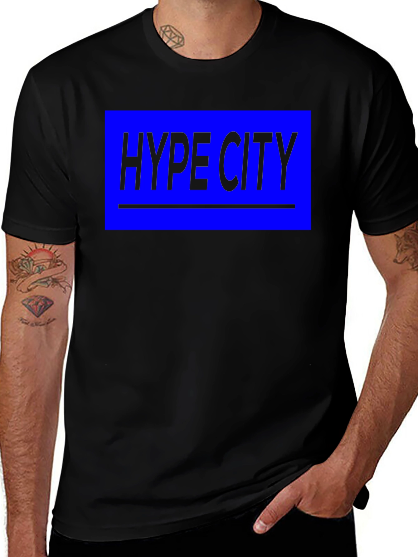 Hype City Black Graphic Tee - Bold Streetwear Style