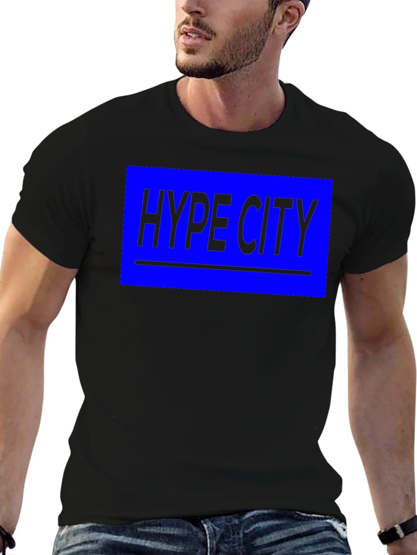 Hype City Black Graphic Tee - Bold Streetwear Style