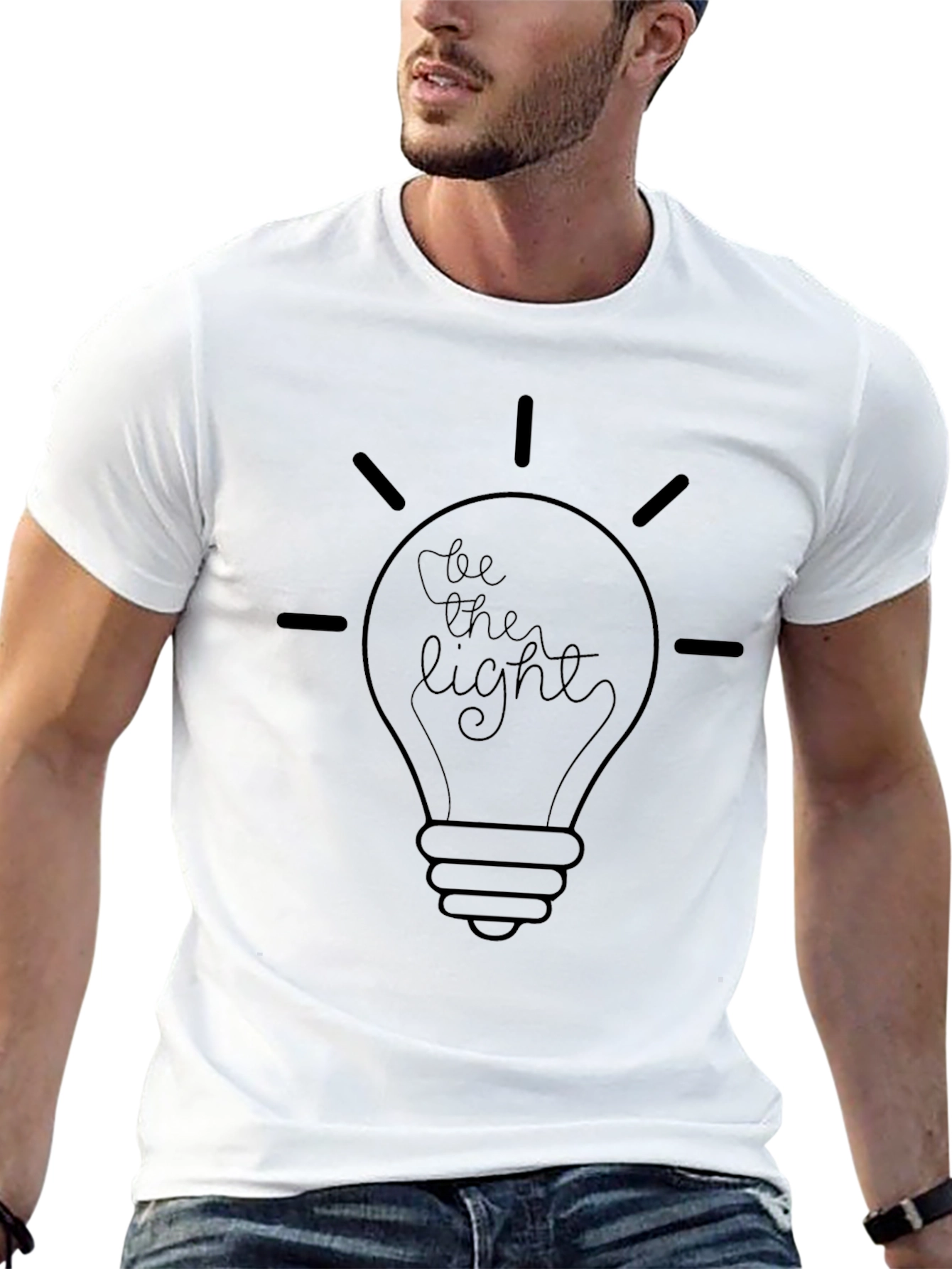 Be the Light T-Shirt - Black Crew Neck