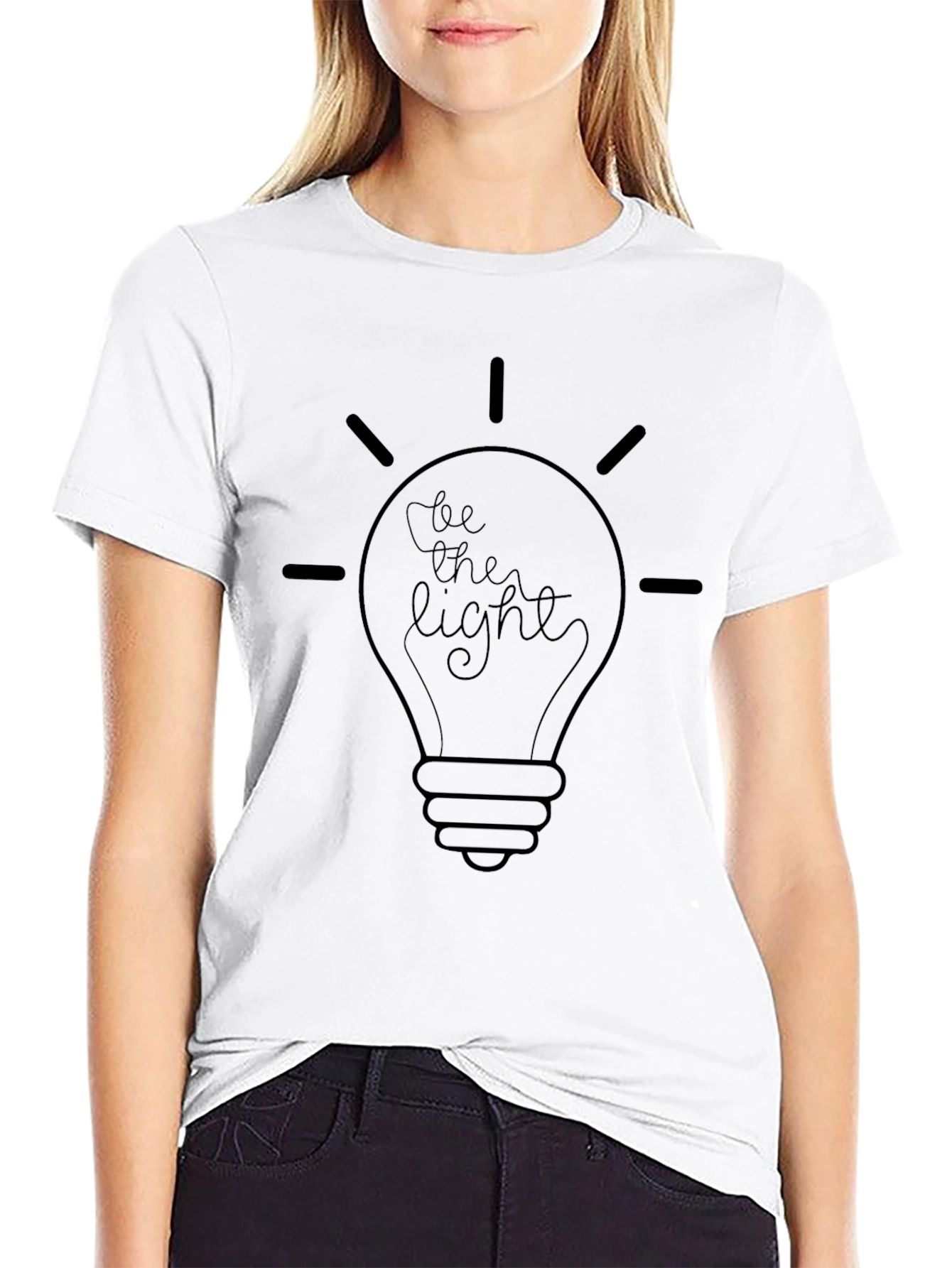 Be the Light T-Shirt - Black Crew Neck