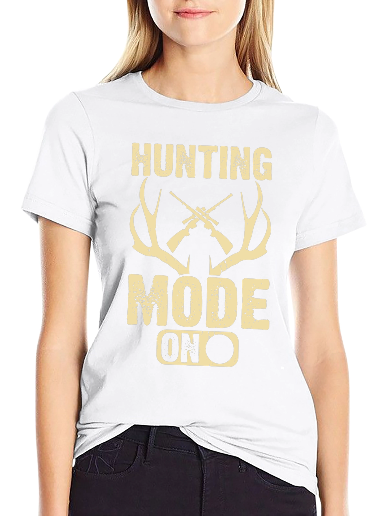 Hunting Mode On Graphic Tee - Black Casual Shirt