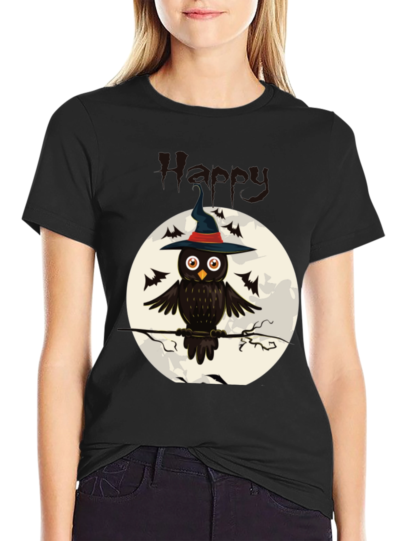 Owl Witch Halloween T-Shirt - Spooky Festive Tee