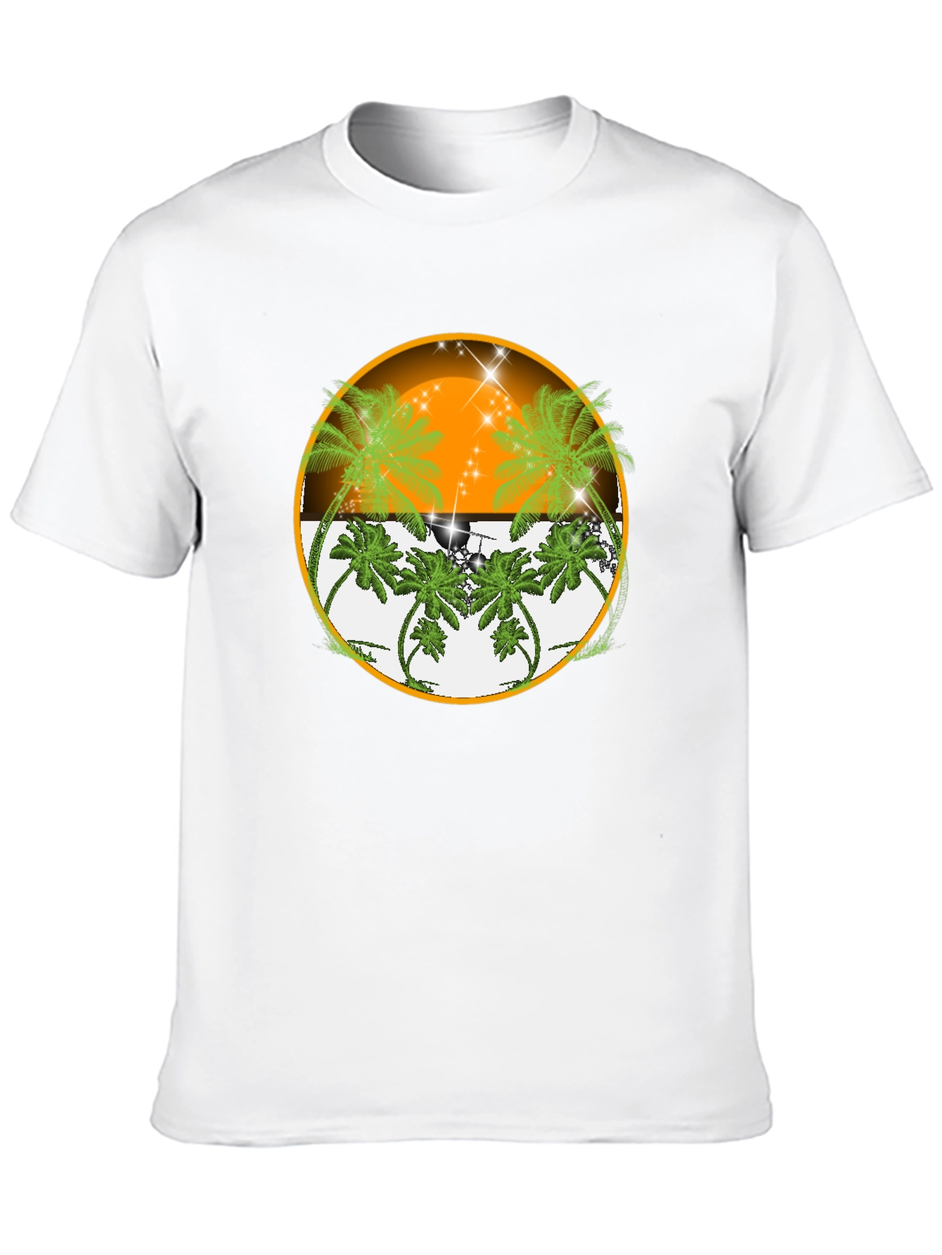 Tropical Sunset Palm Tree Graphic Tee