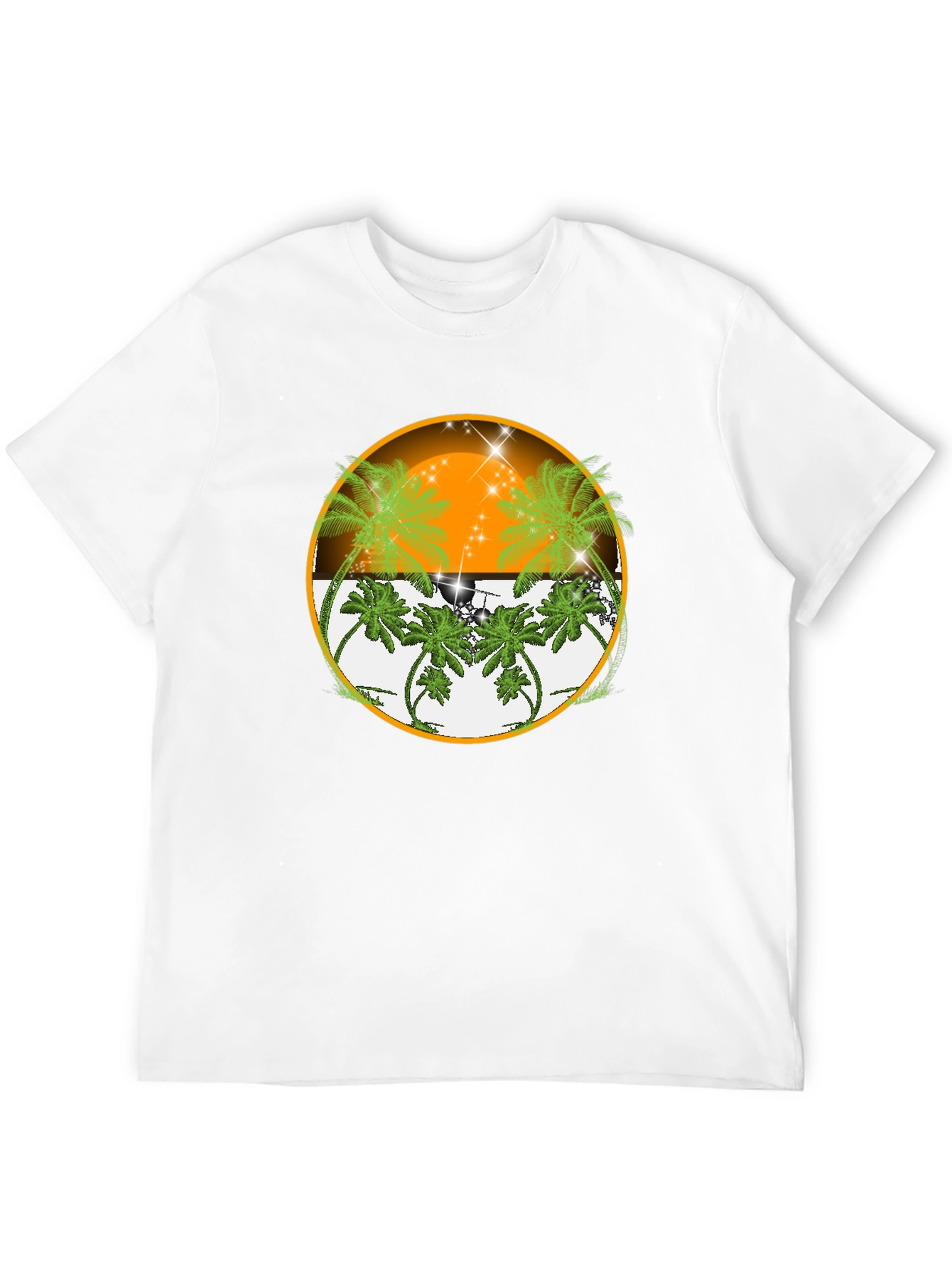 Tropical Sunset Palm Tree Graphic Tee