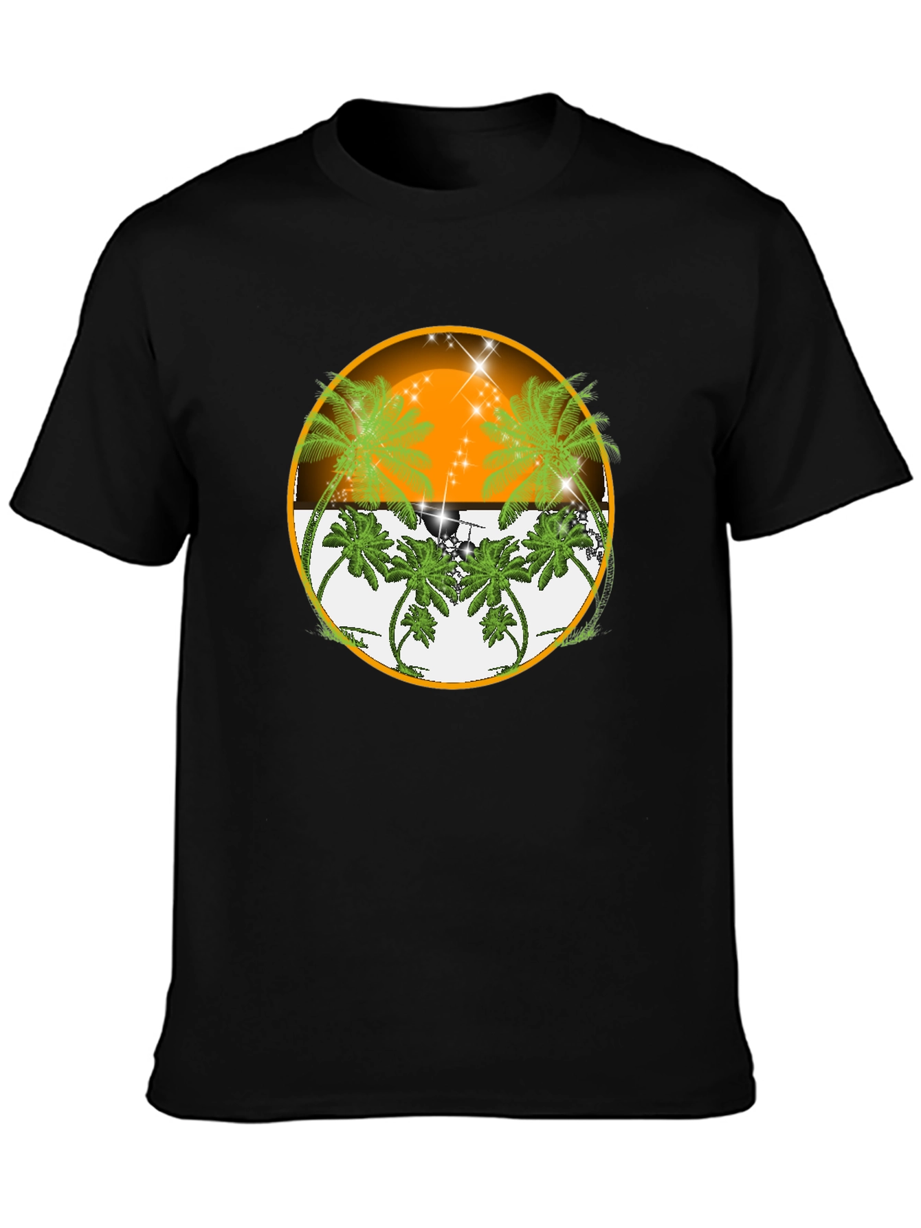Tropical Sunset Palm Tree Graphic Tee
