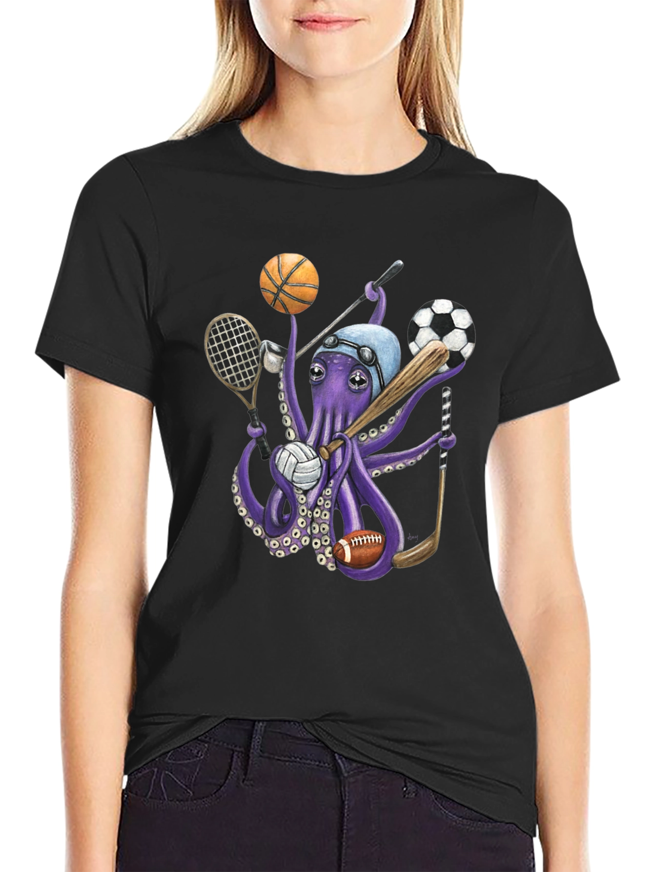 Sports Octopus Graphic Tee - Unique Design!