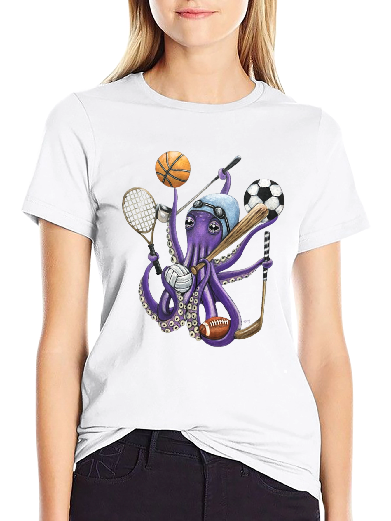 Sports Octopus Graphic Tee - Unique Design!