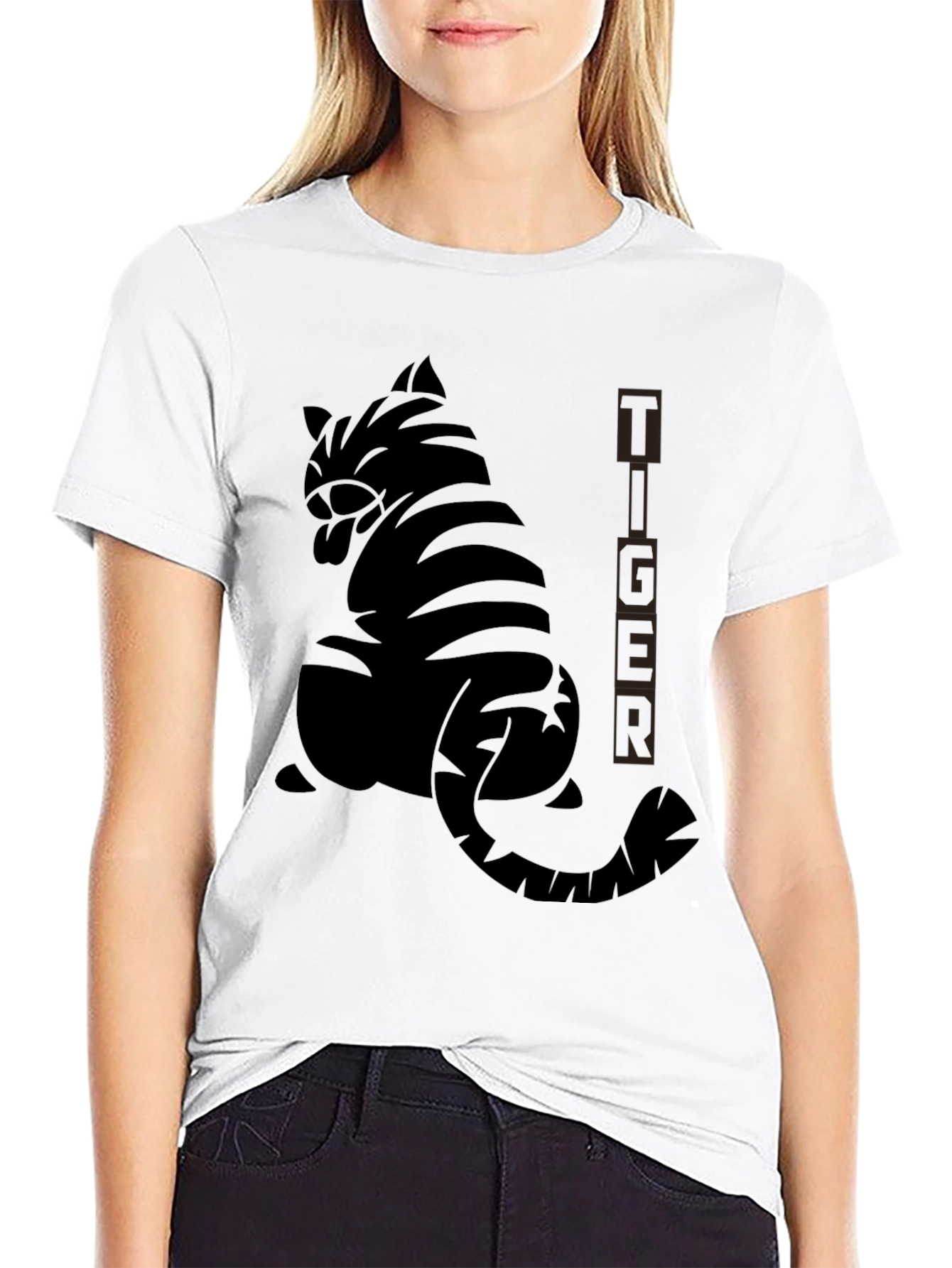 Tiger Graphic Black T-Shirt - Stylish Animal Print Tee