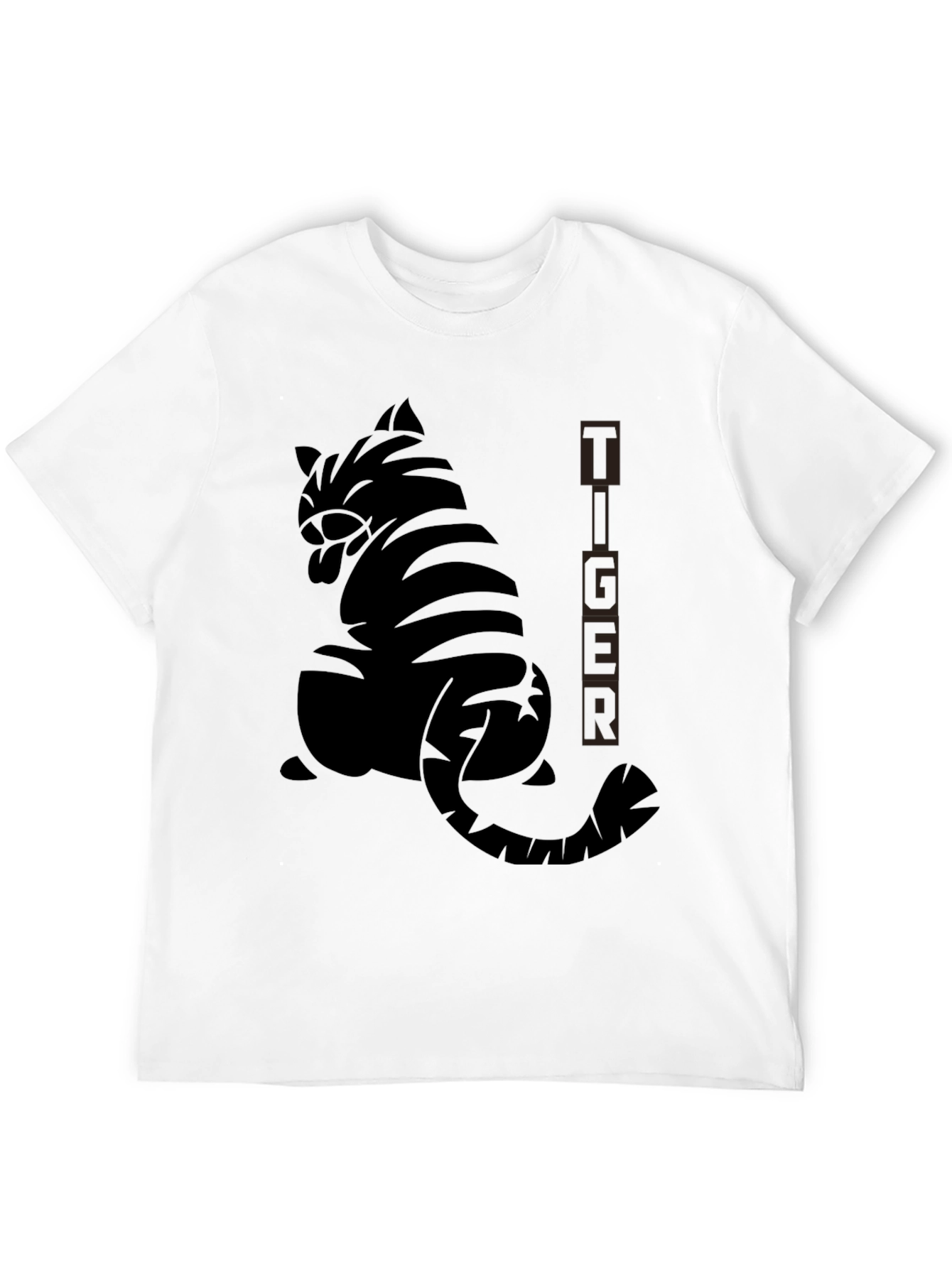 Tiger Graphic Black T-Shirt - Stylish Animal Print Tee