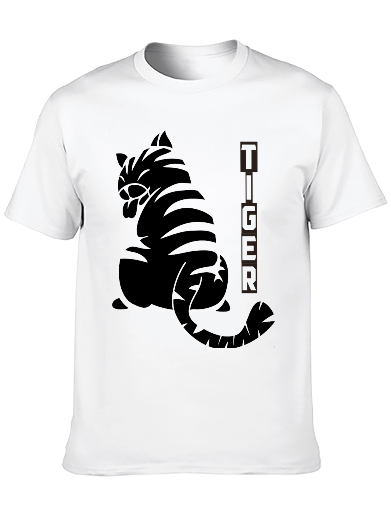 Tiger Graphic Black T-Shirt - Stylish Animal Print Tee