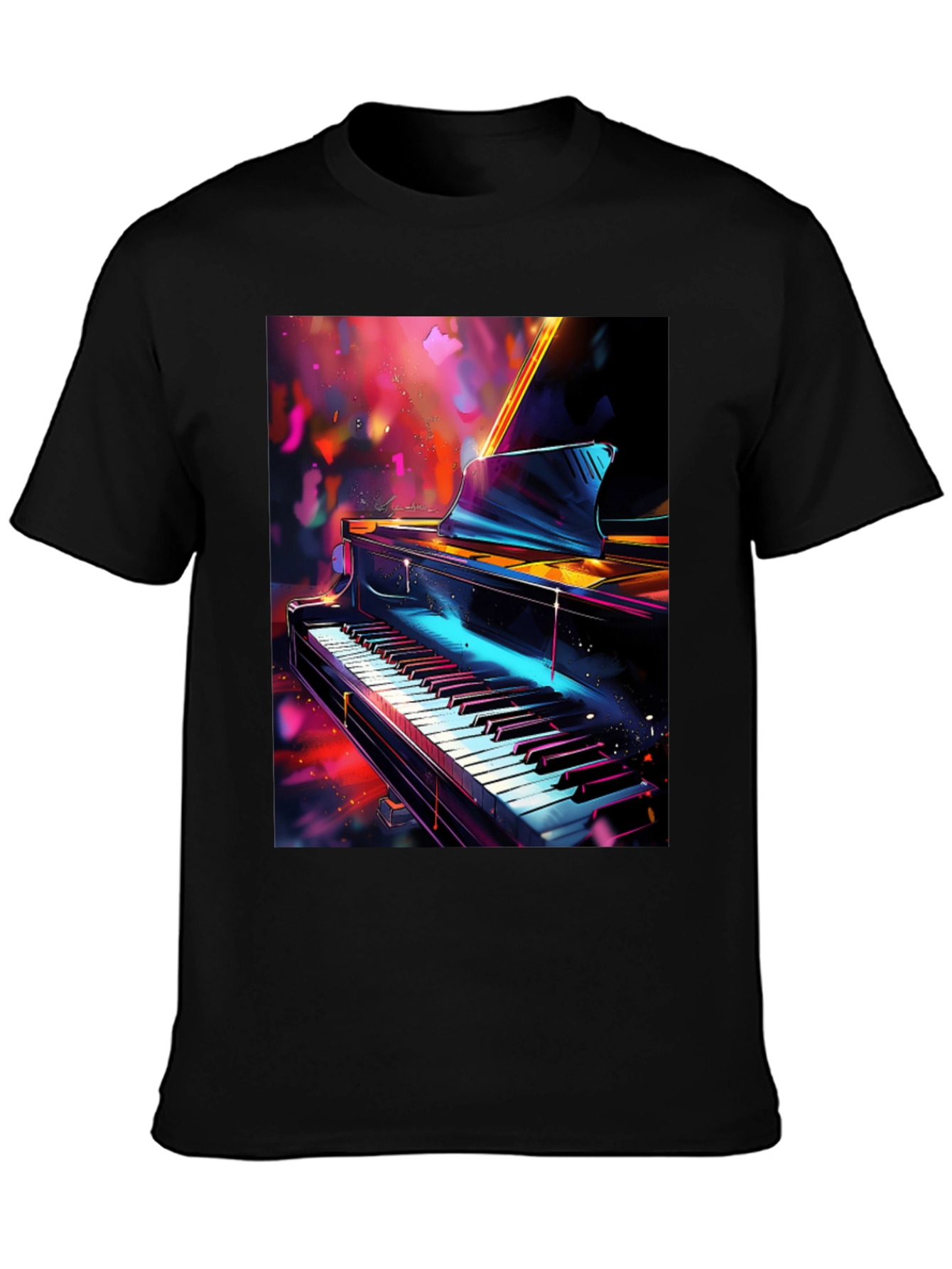 Piano Art Graphic T-Shirt - Music Lover Tee