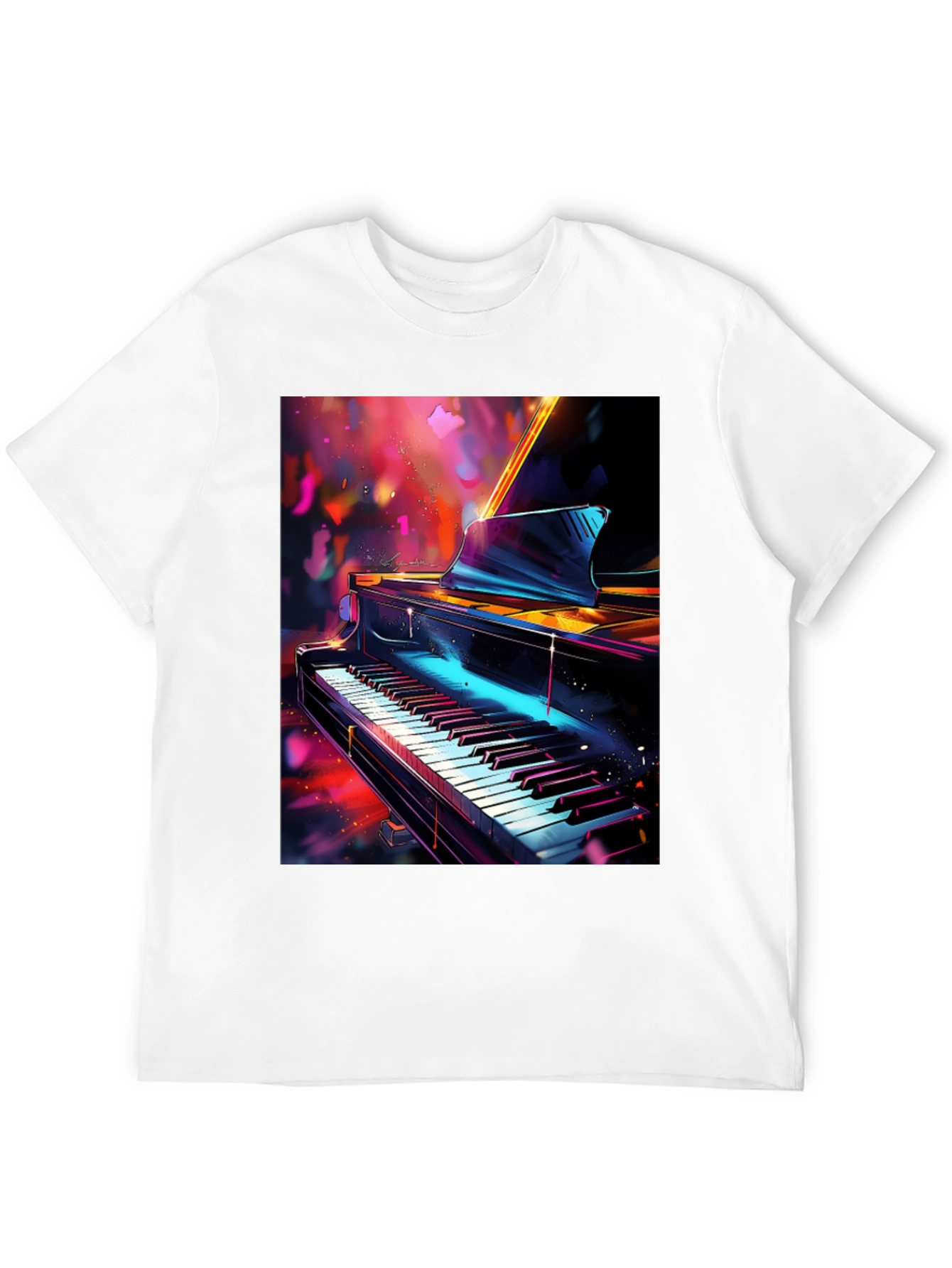 Piano Art Graphic T-Shirt - Music Lover Tee