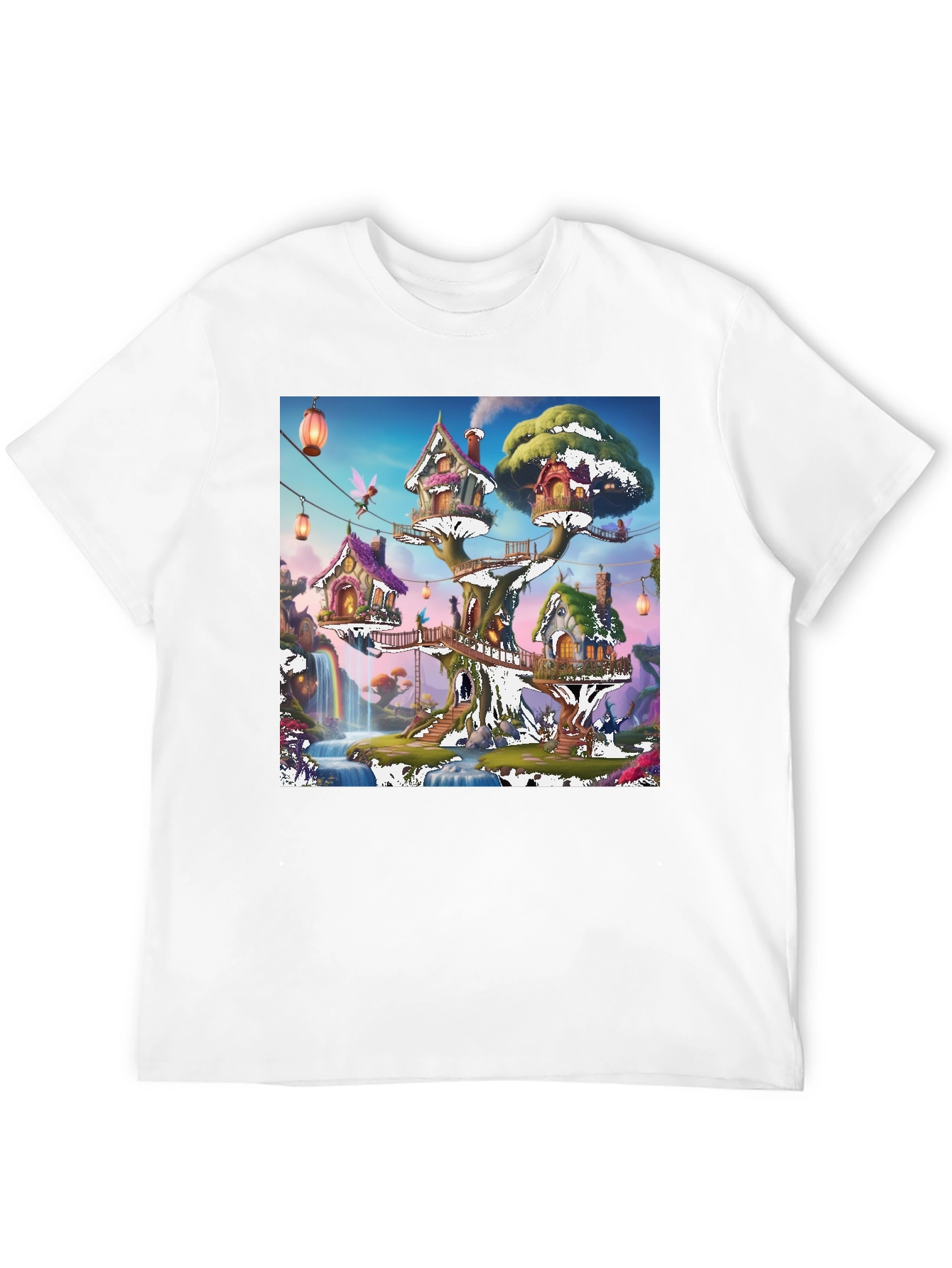 Magical Treehouse T-Shirt: Whimsical Fantasy Design