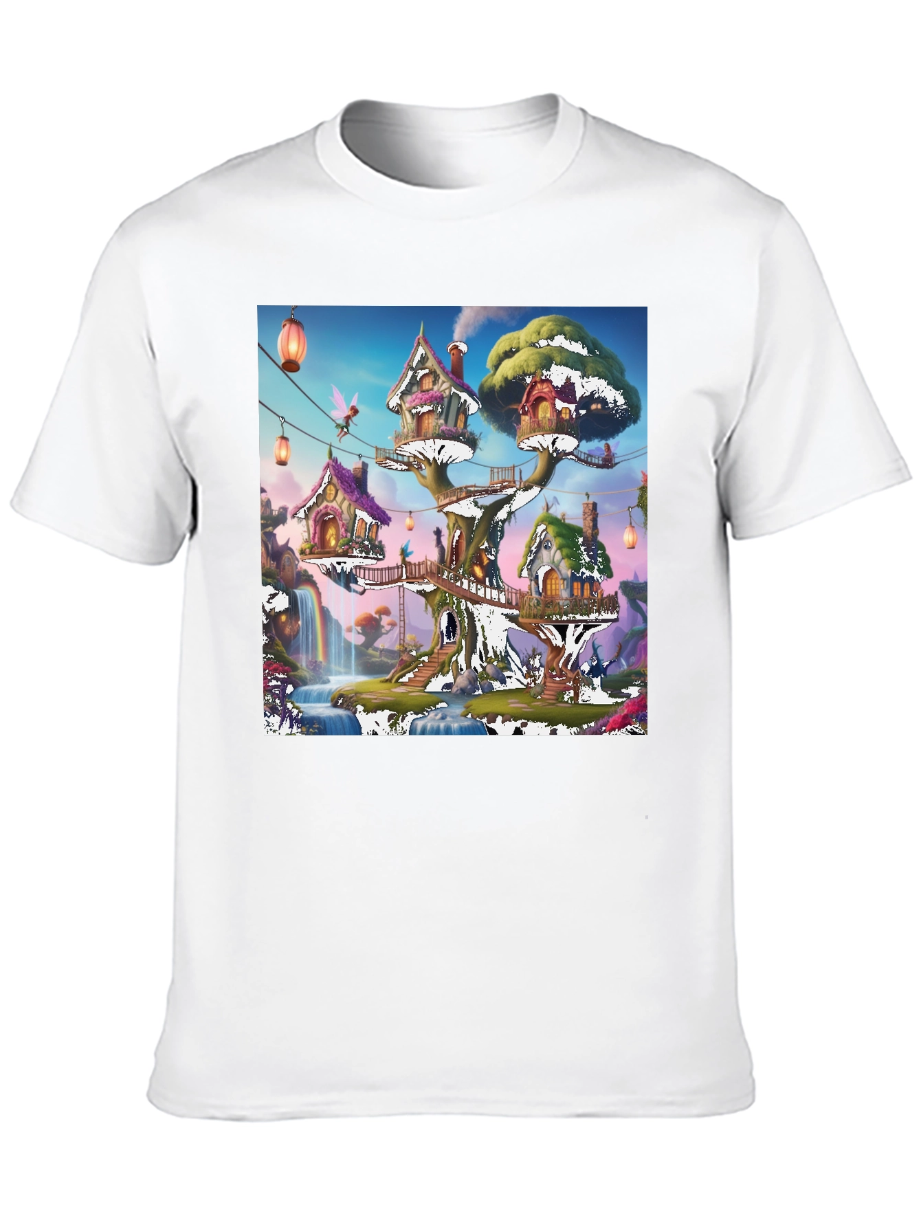 Magical Treehouse T-Shirt: Whimsical Fantasy Design