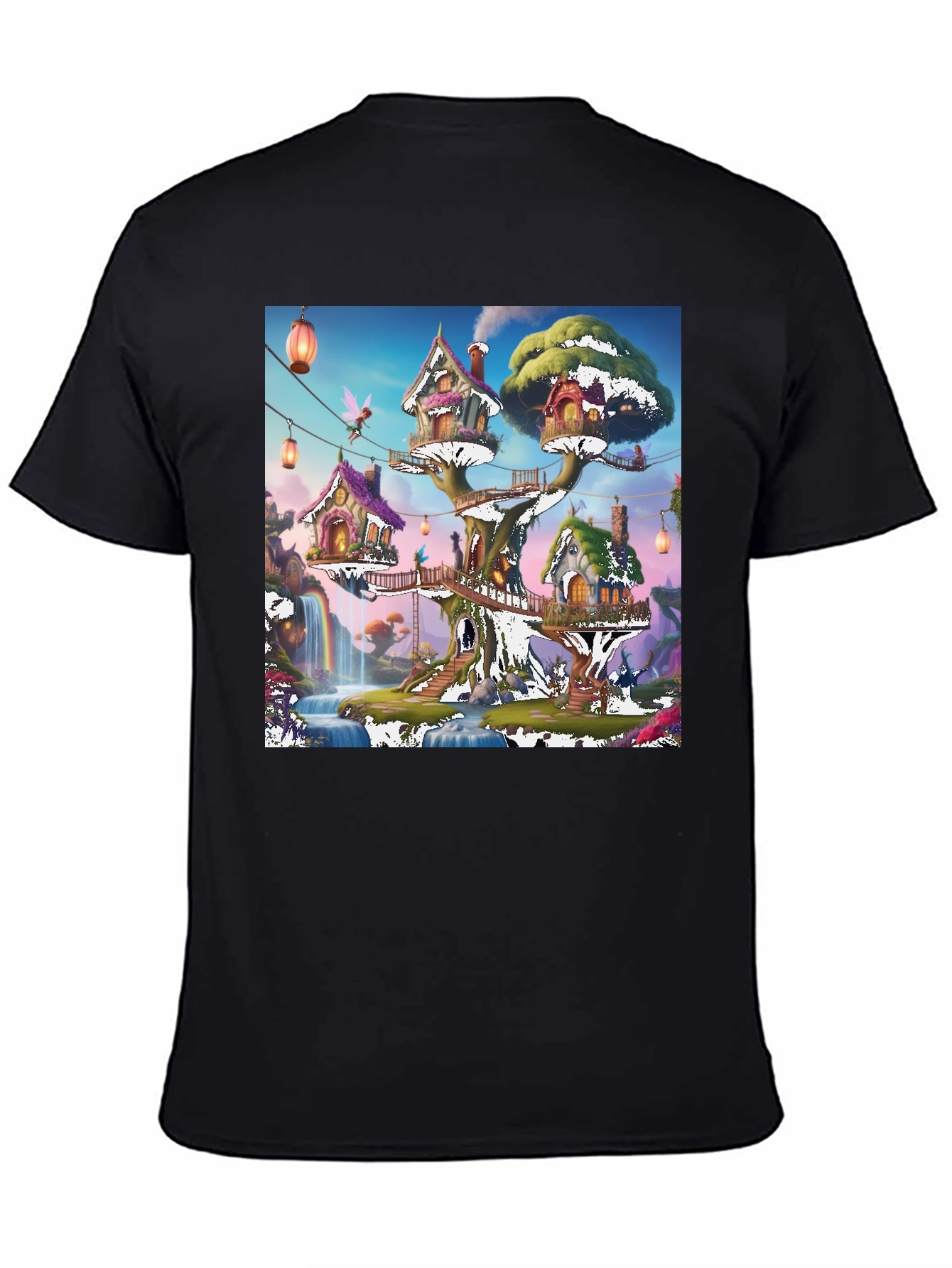 Magical Treehouse T-Shirt: Whimsical Fantasy Design