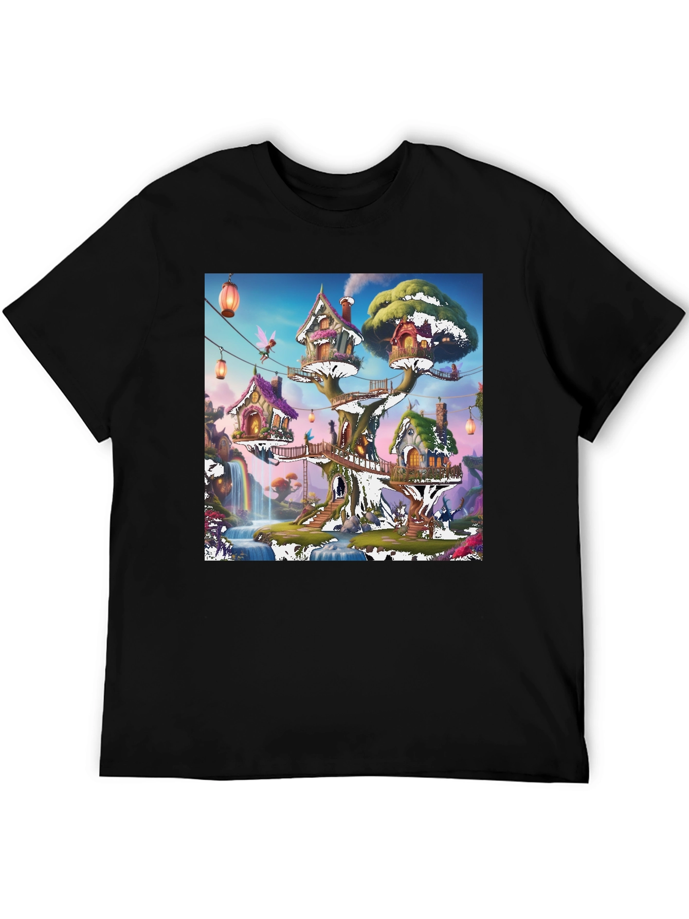 Magical Treehouse T-Shirt: Whimsical Fantasy Design