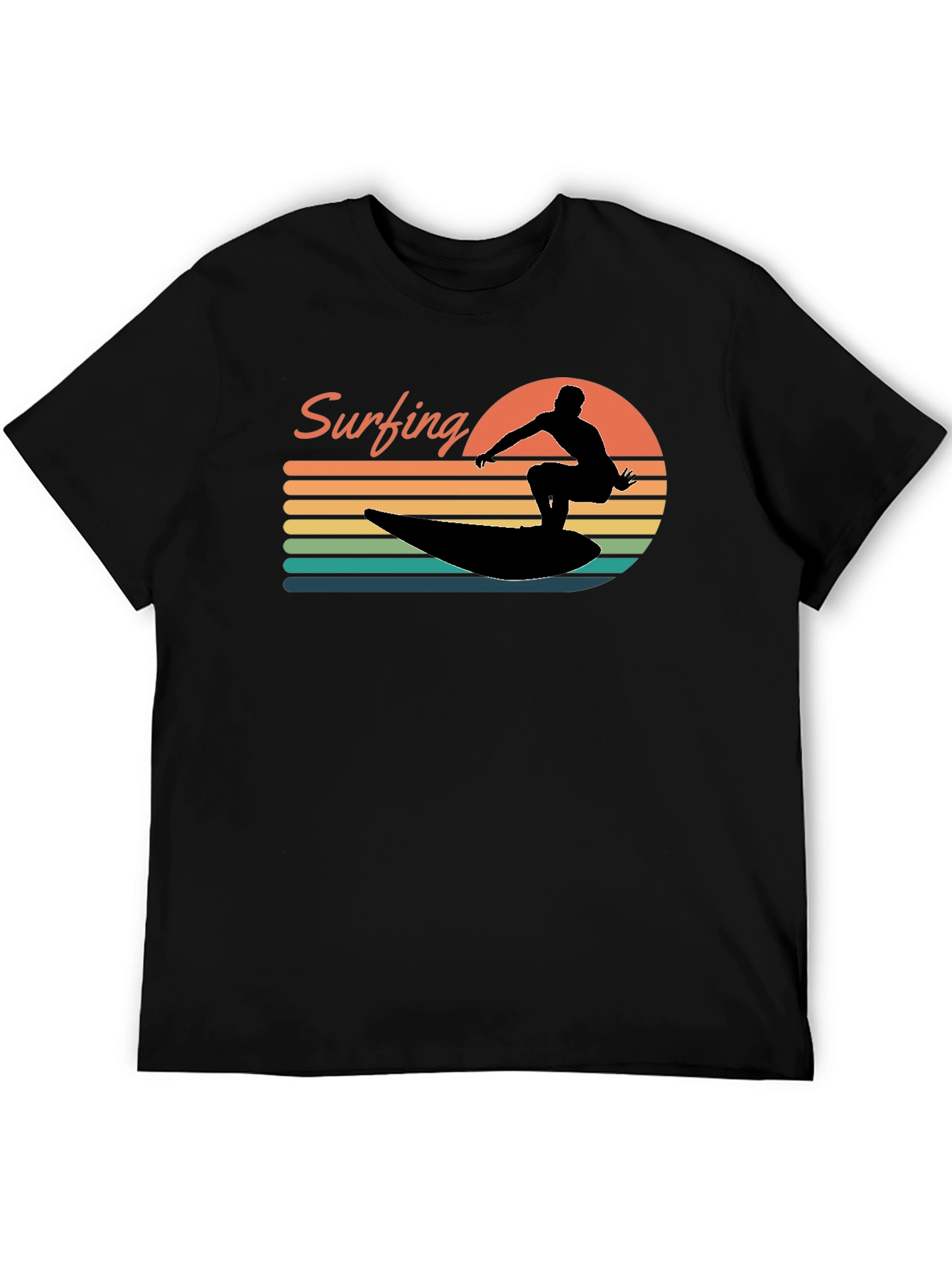 Retro Surfing Silhouette Graphic Tee
