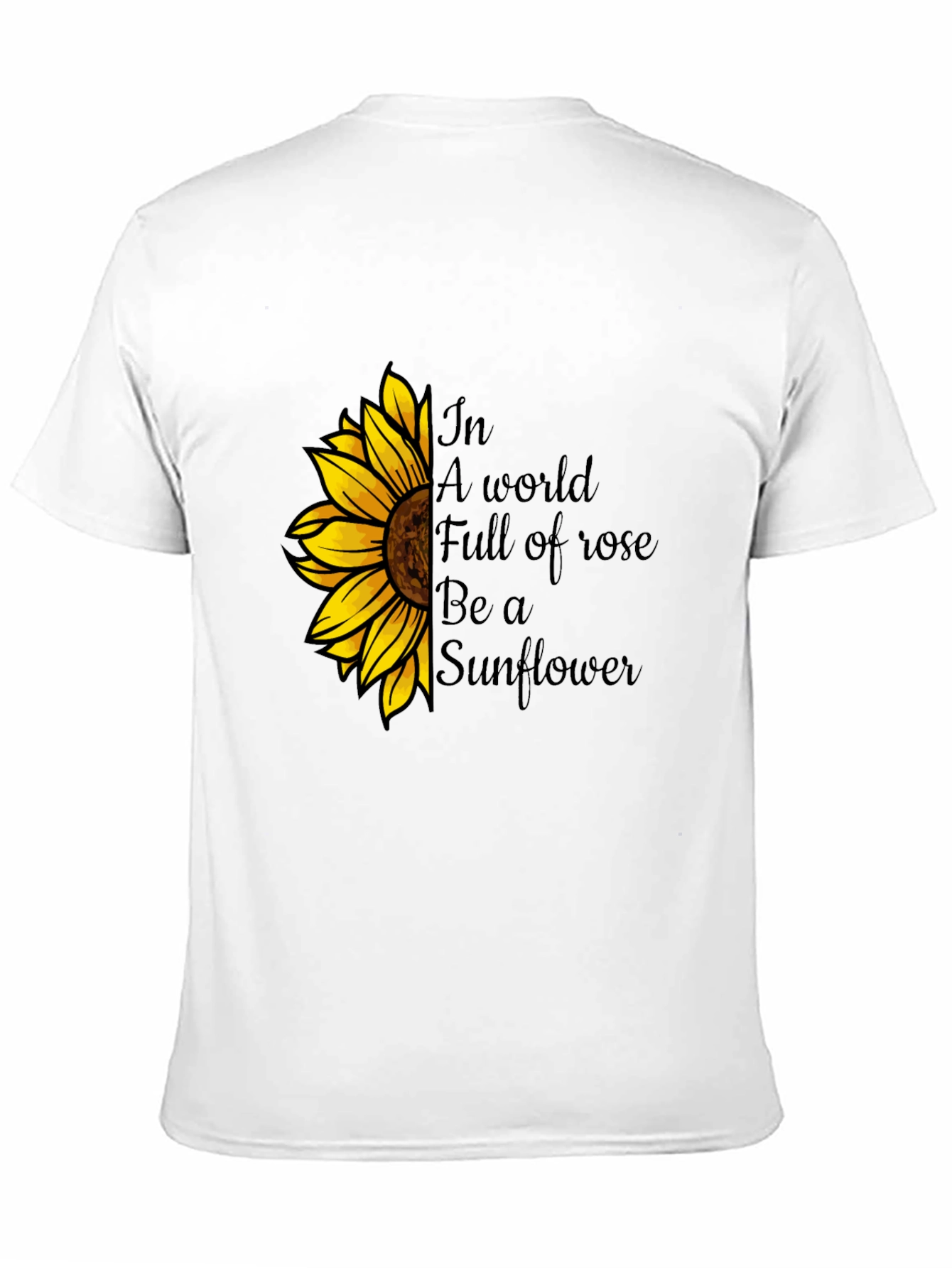 Be a Sunflower Graphic Tee - Black Cotton T-Shirt